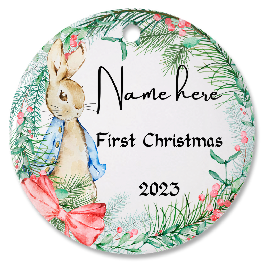 Personalized Baby's 1st Christmas Porcelain Ornament: Cherished Moments