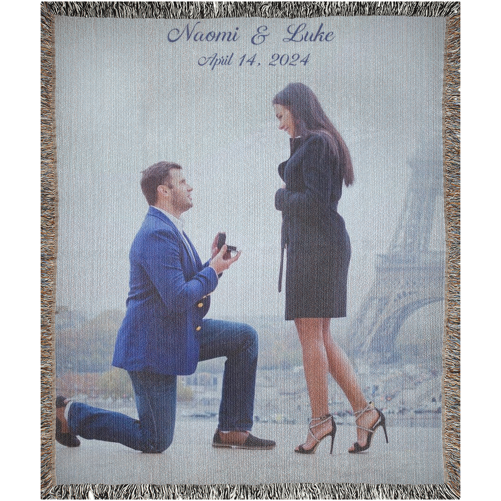 Custom Personalized Photo Blanket Custom Wedding Graduation Cotton Anniversary Special Occasion Gift Announcement Throw Bridesmaid Throw New Baby Announcement, Custom Photo Tapestry