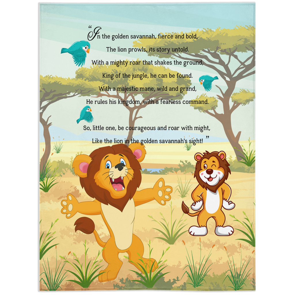 Introducing our adorable Velveteen Children's Lion Blanket, the perfect Cuddle companion!