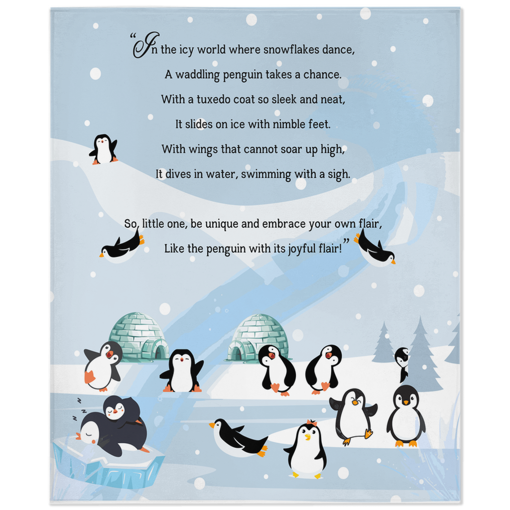 Introducing our adorable Penguin Minky Children's Blanket, the perfect Cuddle companion!