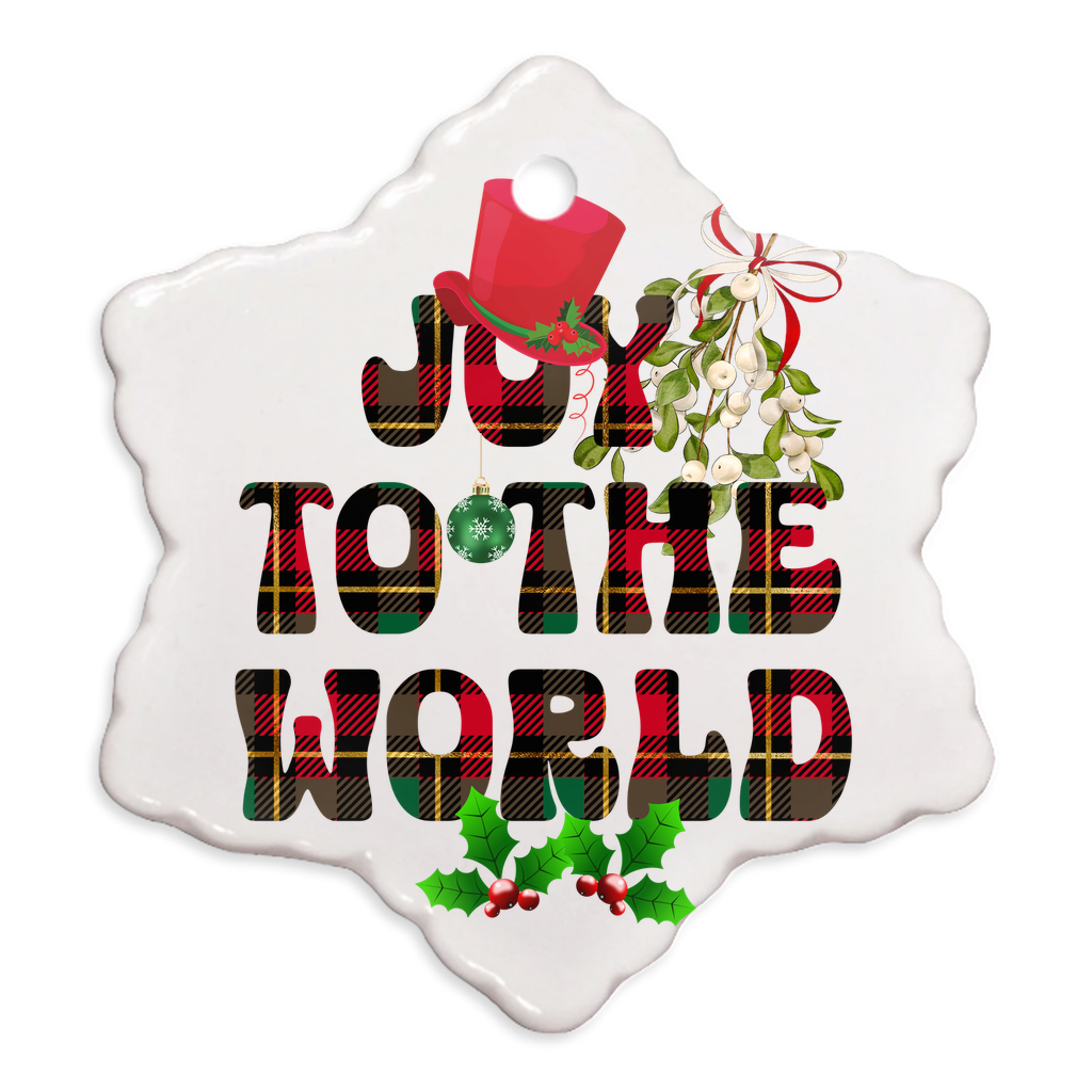 Exquisite Christmas Porcelain Ornaments with “Joy to the world”; a stunning addition to your holiday decor.