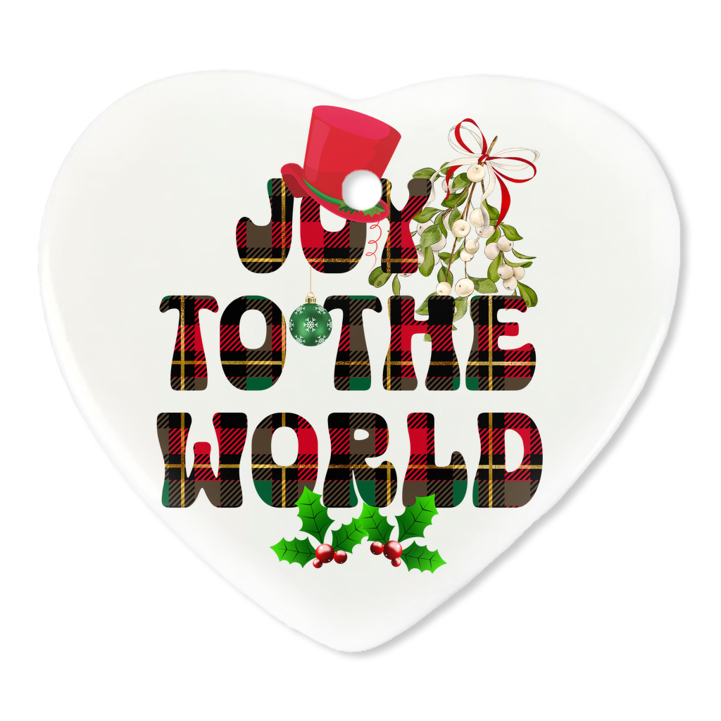 Exquisite Christmas Porcelain Ornaments with “Joy to the world”; a stunning addition to your holiday decor.