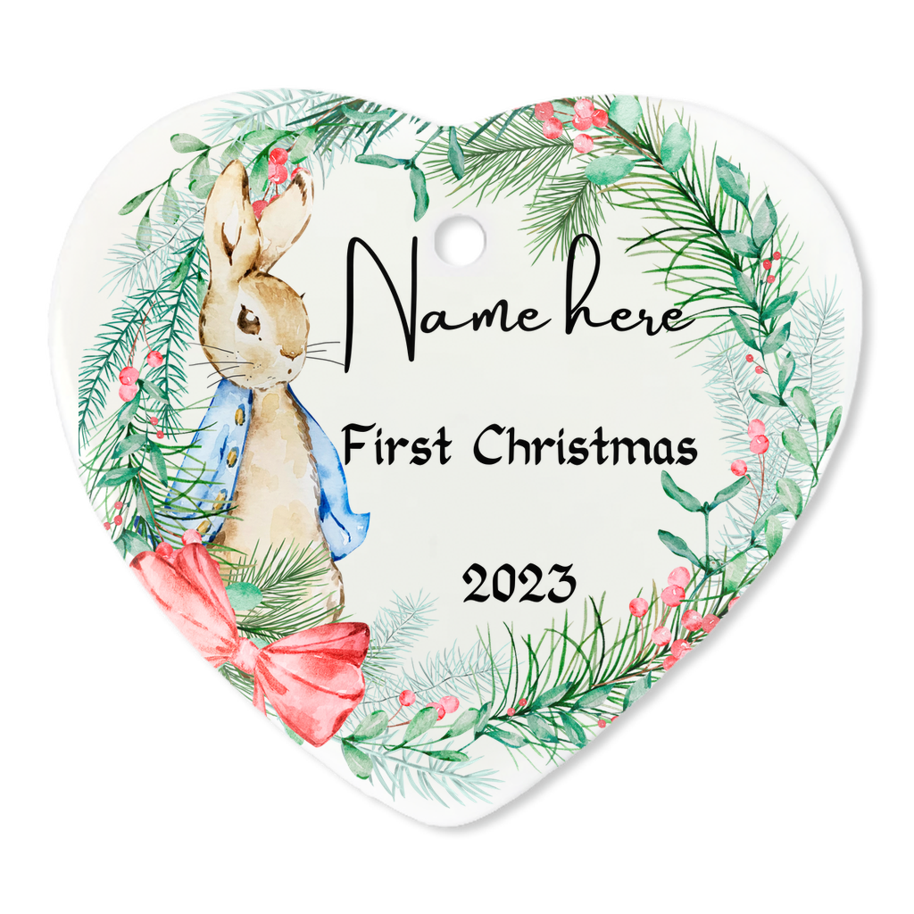 Personalized Baby's 1st Christmas Porcelain Ornament: Cherished Moments