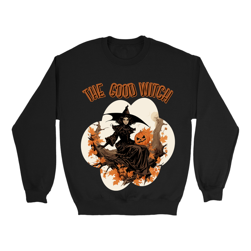 Explore our bewitching collection of Halloween sweatshirts, showcasing the mysterious allure of a witch on the front.