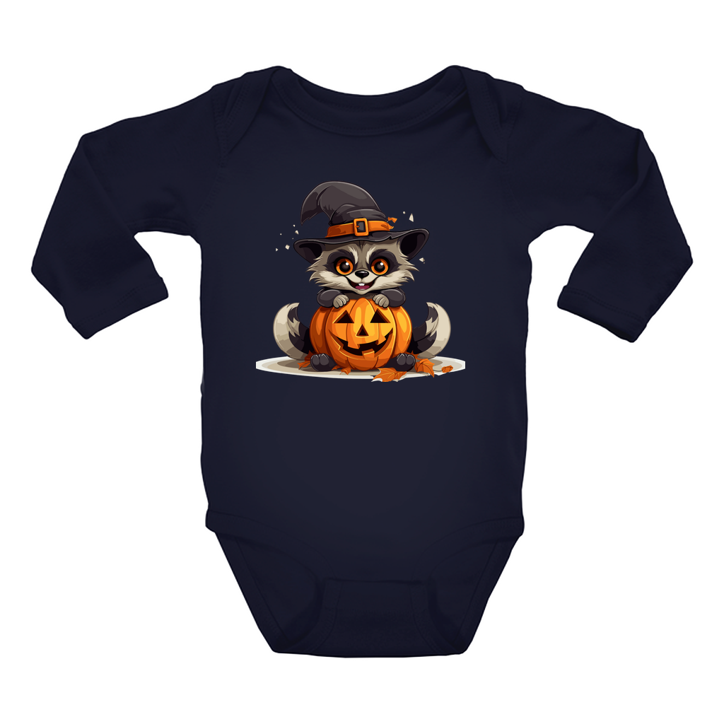 Infant Halloween Raccoon Long Sleeve Onesie