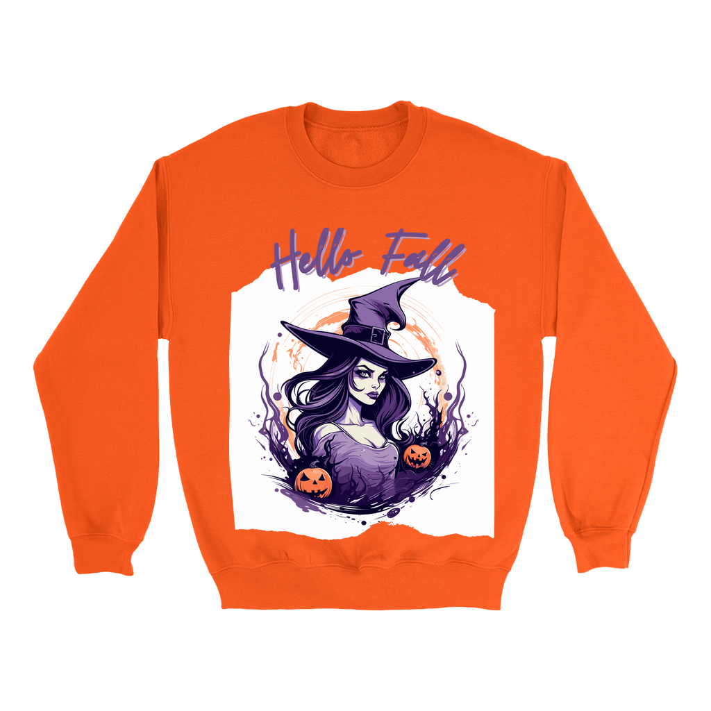 Explore our bewitching collection of Halloween sweatshirts, showcasing the mysterious allure of a witch on the front.