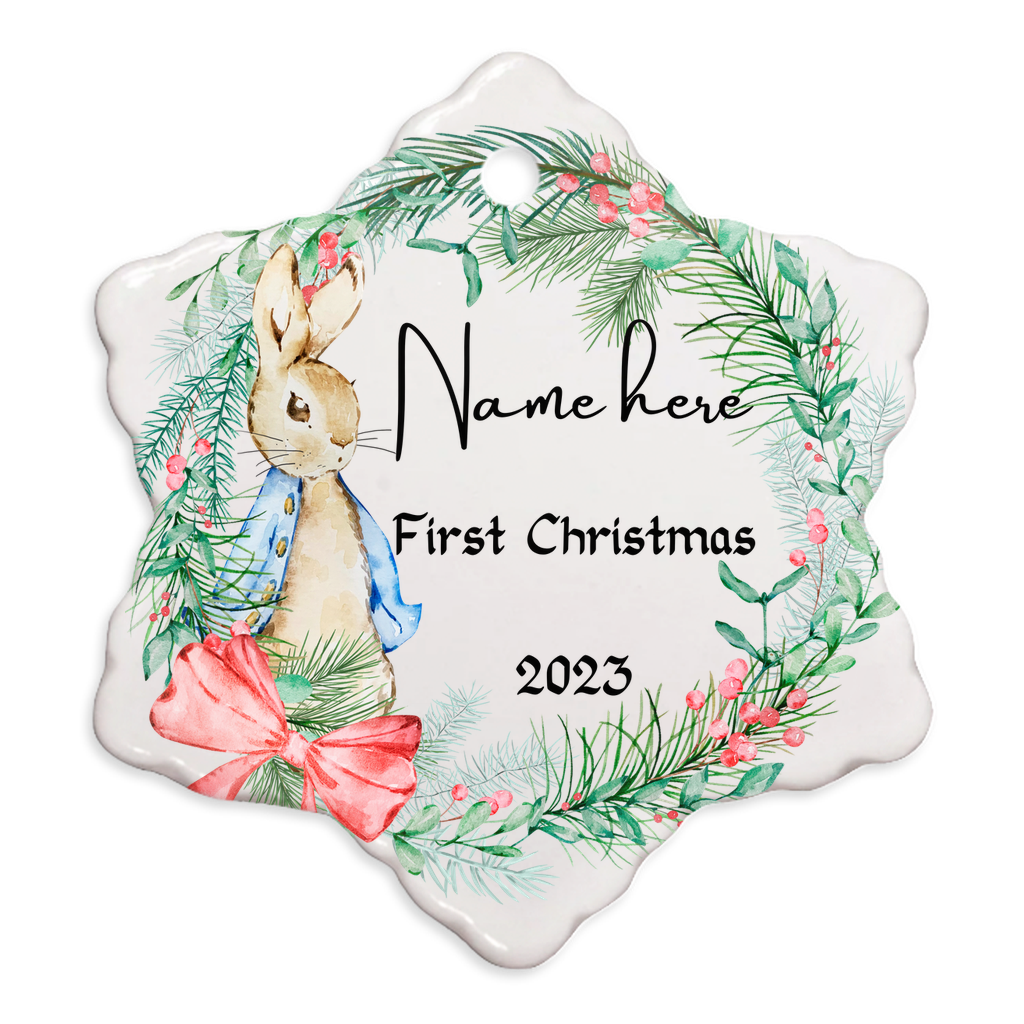 Personalized Baby's 1st Christmas Porcelain Ornament: Cherished Moments
