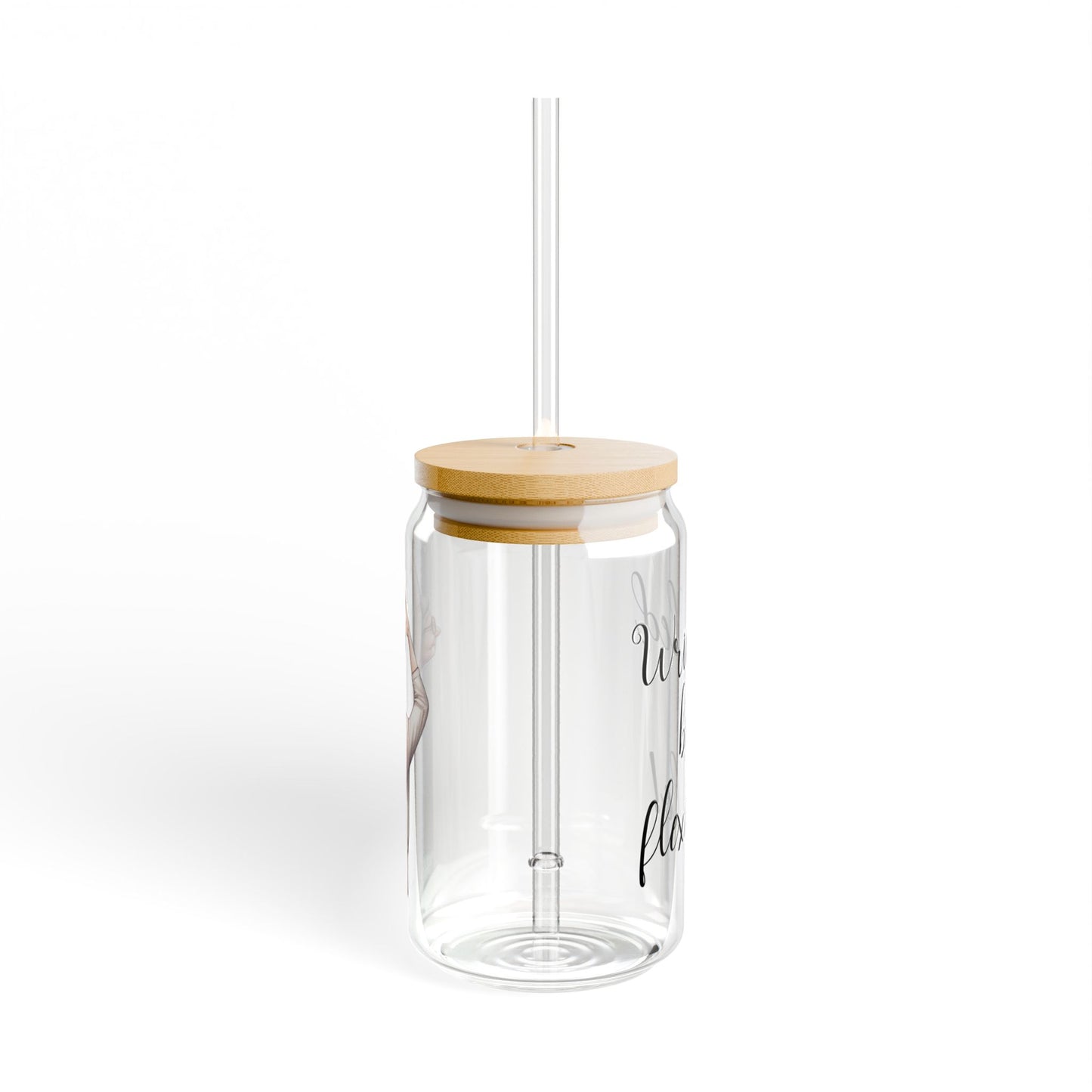 Our "Grandma Yoga" Collection Sipper Glass with Bamboo Lid and Tritan Straw!