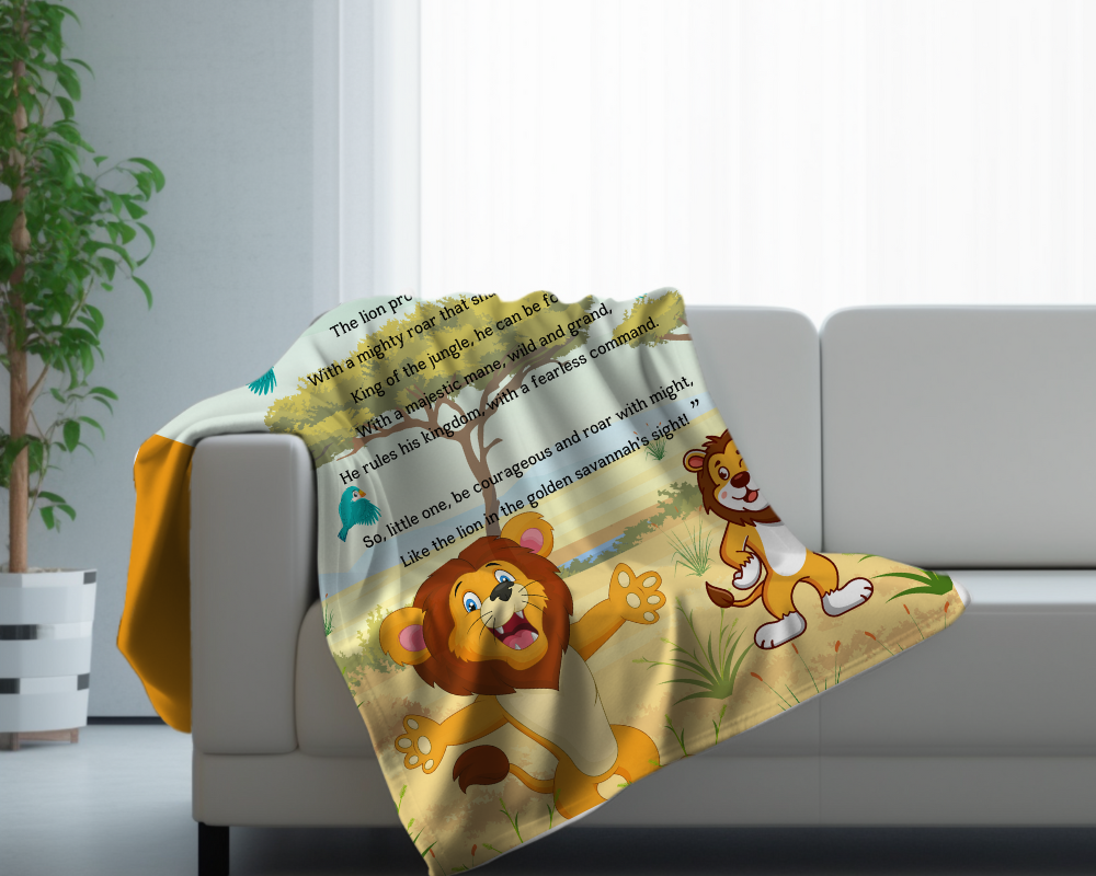 Introducing our adorable Velveteen Children's Lion Blanket, the perfect Cuddle companion!