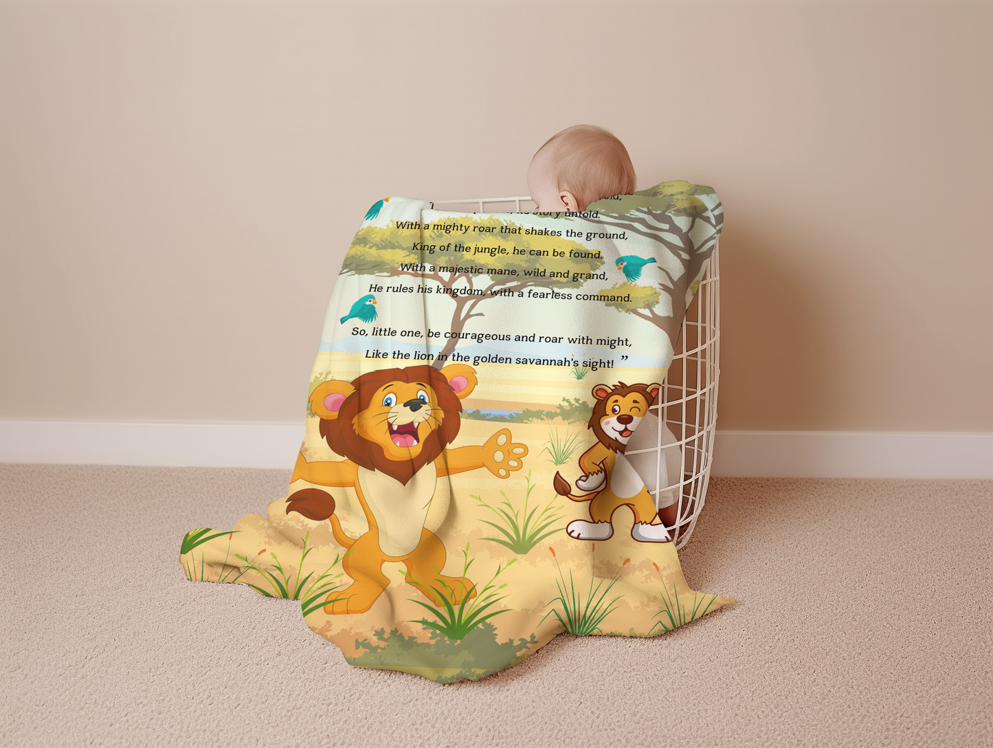 Introducing our adorable Velveteen Children's Lion Blanket, the perfect Cuddle companion!