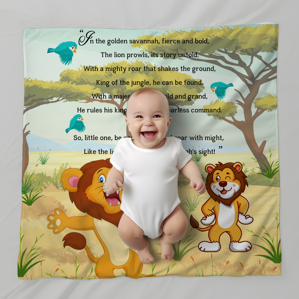 Introducing our adorable Velveteen Children's Lion Blanket, the perfect Cuddle companion!