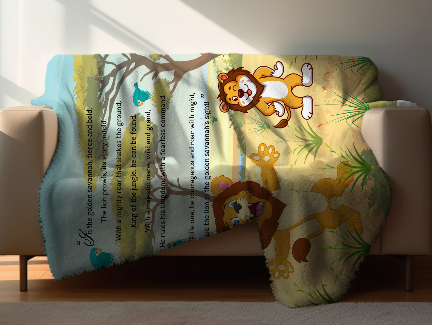 Introducing our adorable Velveteen Children's Lion Blanket, the perfect Cuddle companion!