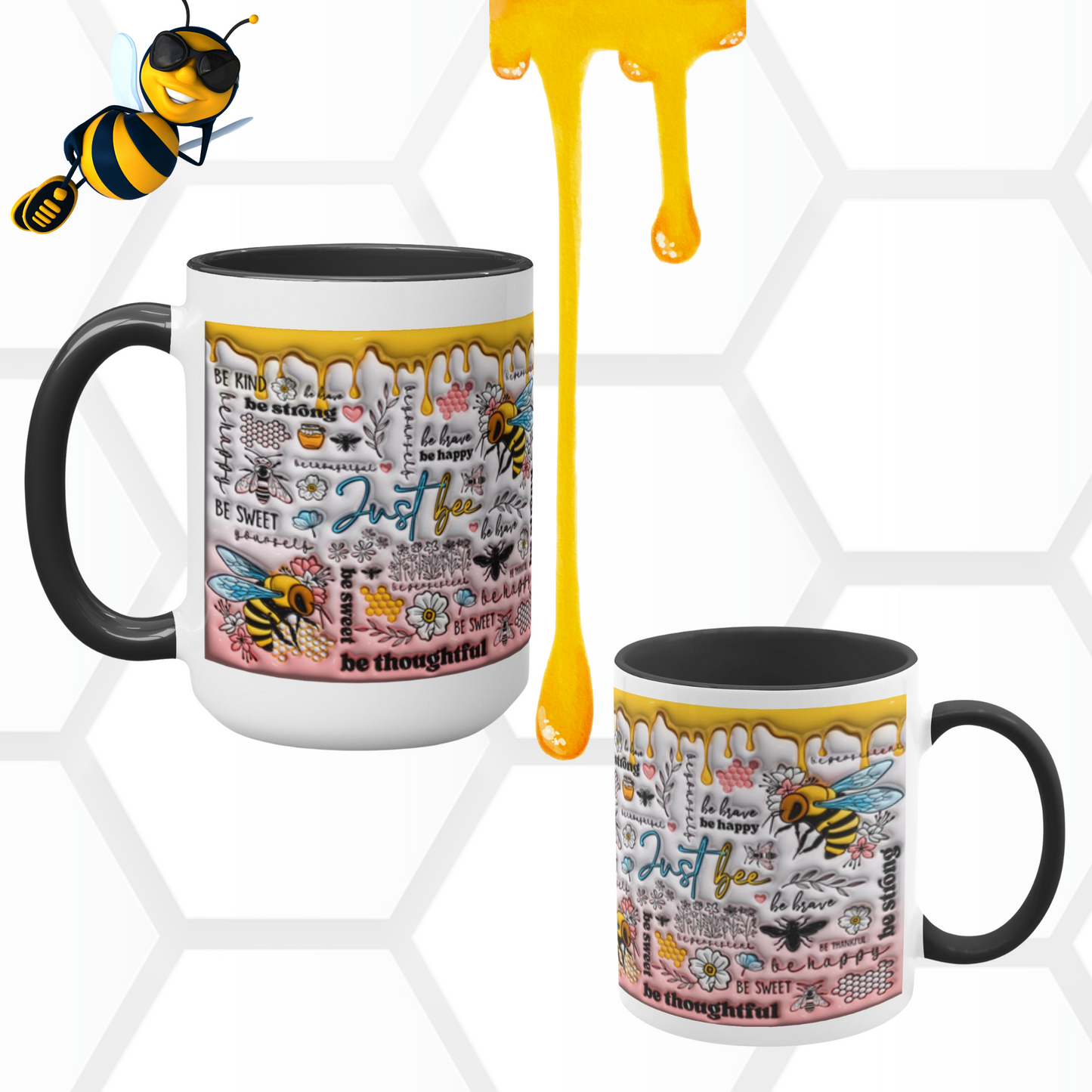 Buzzing with Inspiration: Inflated Bee-Themed Inspirational Mugs