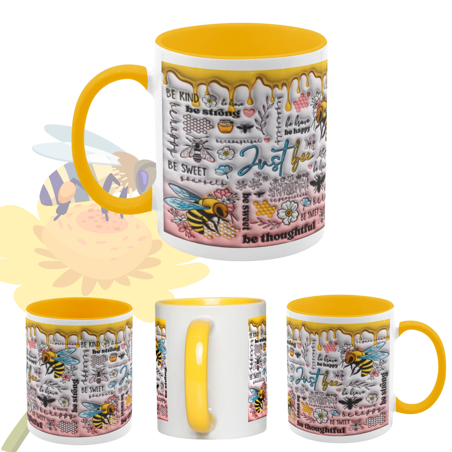 Buzzing with Inspiration: Inflated Bee-Themed Inspirational Mugs