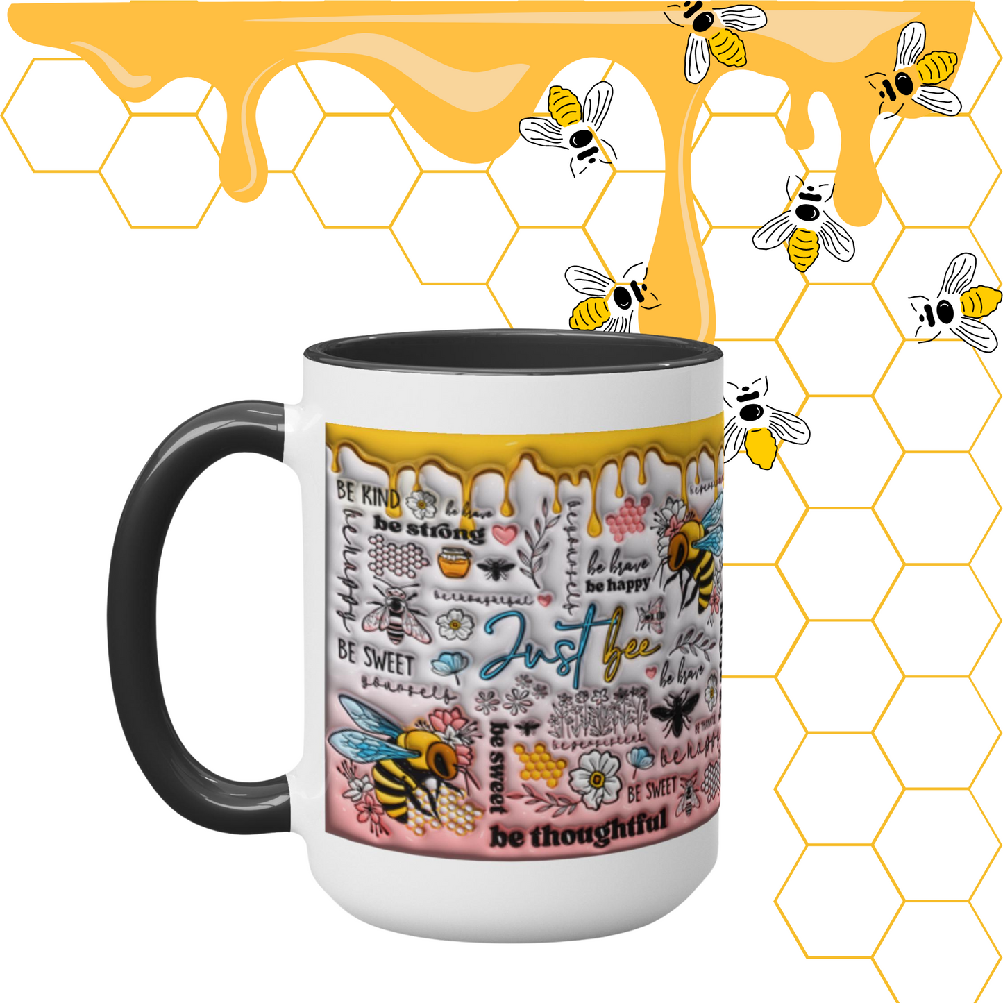 Buzzing with Inspiration: Inflated Bee-Themed Inspirational Mugs