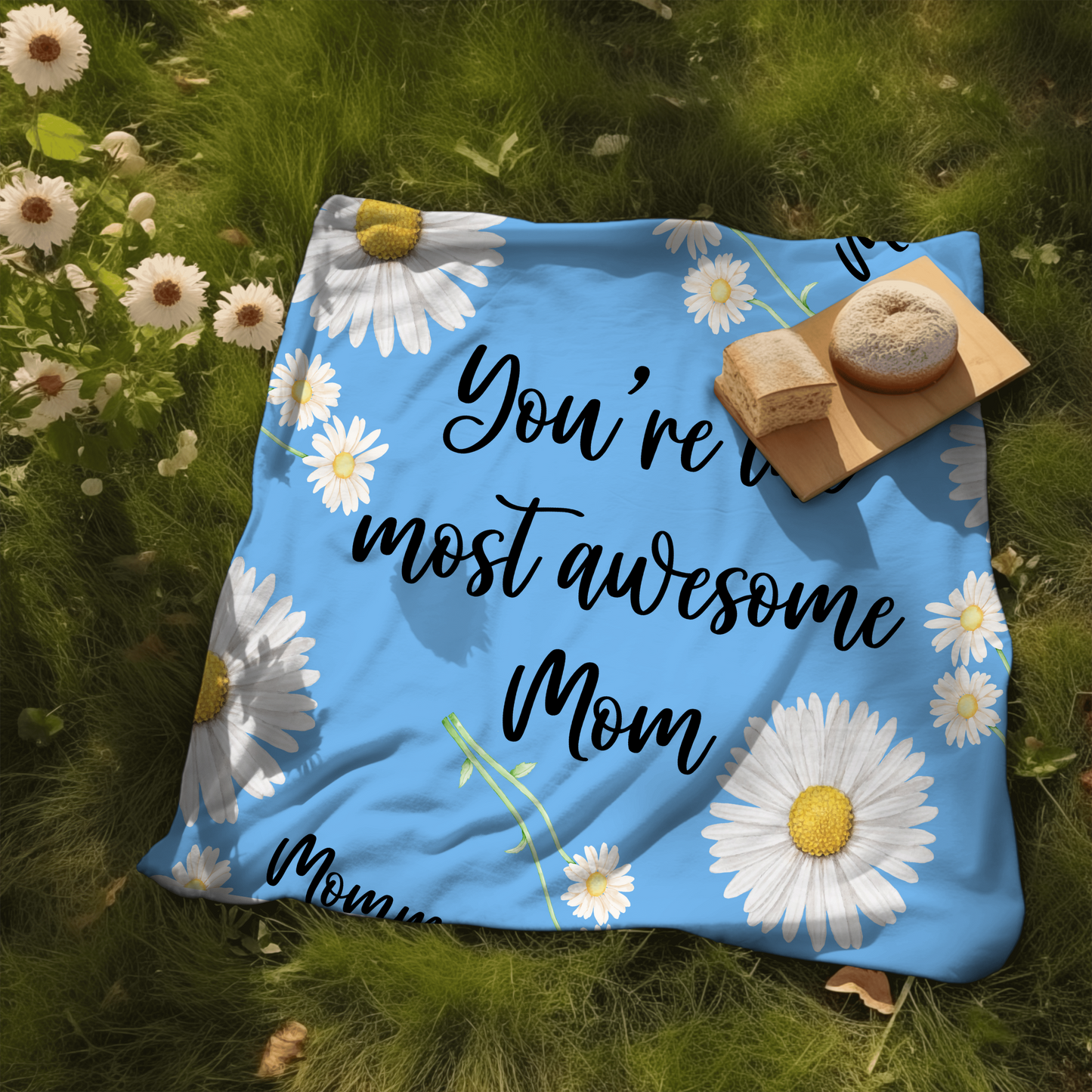 Embrace of Love: 2-in-1 The Custom and Personalized Daisy Blanket for Mom