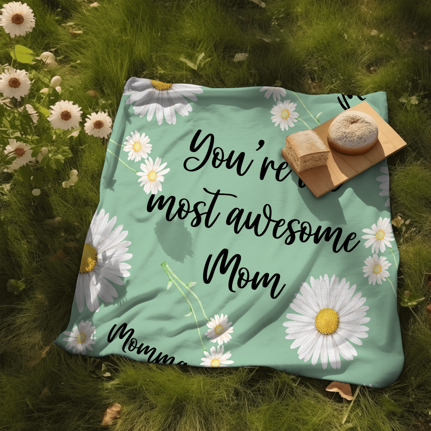 Embrace of Love: 2-in-1 The Custom and Personalized Daisy Blanket for Mom