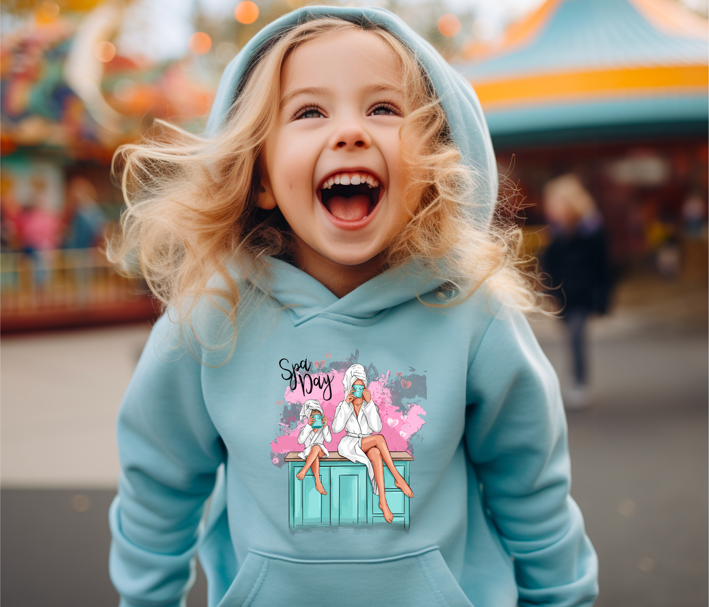 Introducing Our Customizable Spa Day Youth Pullover Hoodie - Where Comfort Meets Personalization for Young Ones!