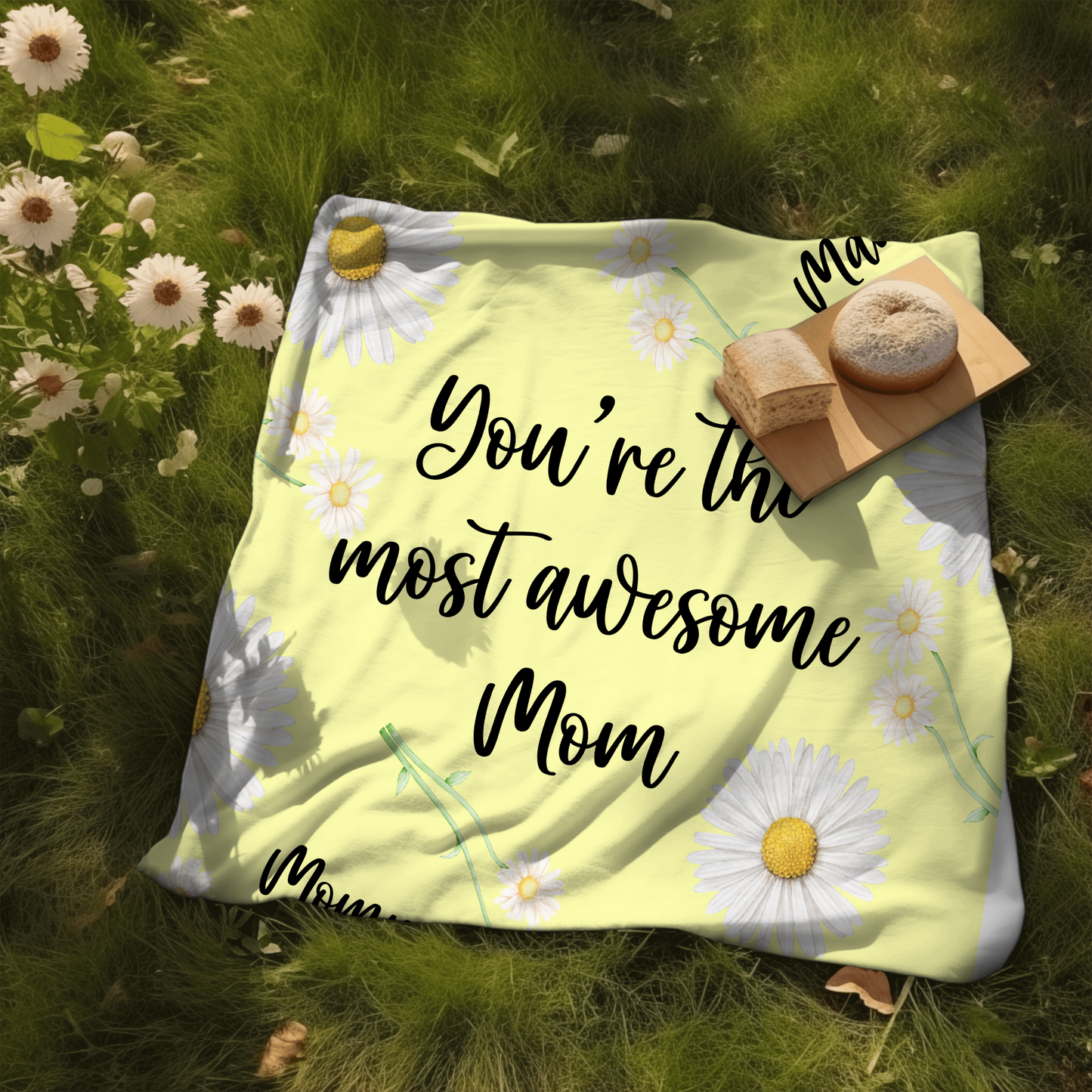 Embrace of Love: 2-in-1 The Custom and Personalized Daisy Blanket for Mom