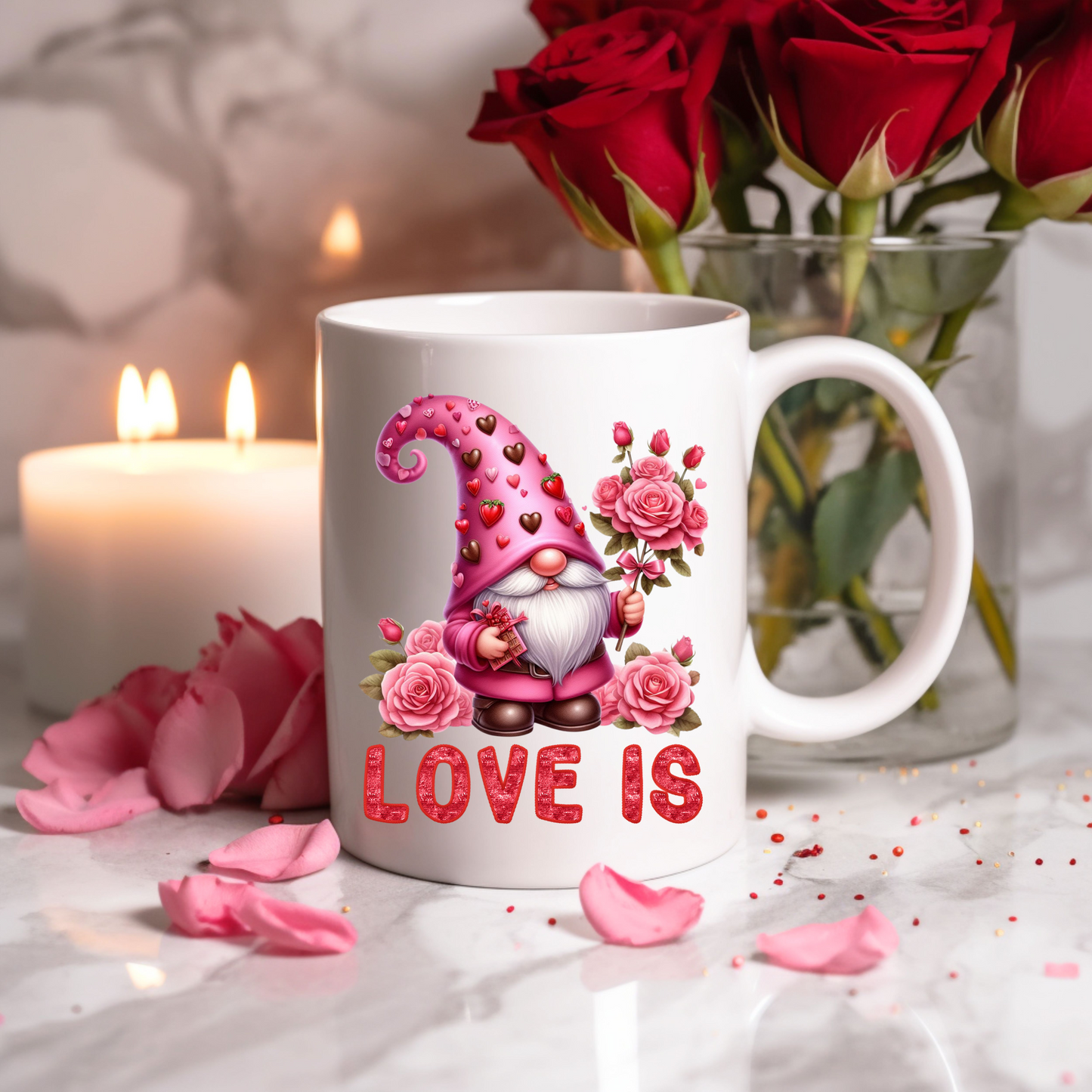 Radiant Romance: 'Love Is' Valentine's Day Mugs – Sip Love, Share Joy. Dishwasher and Microwave Safe. 11oz & 15oz Sizes. Double-Sided Design