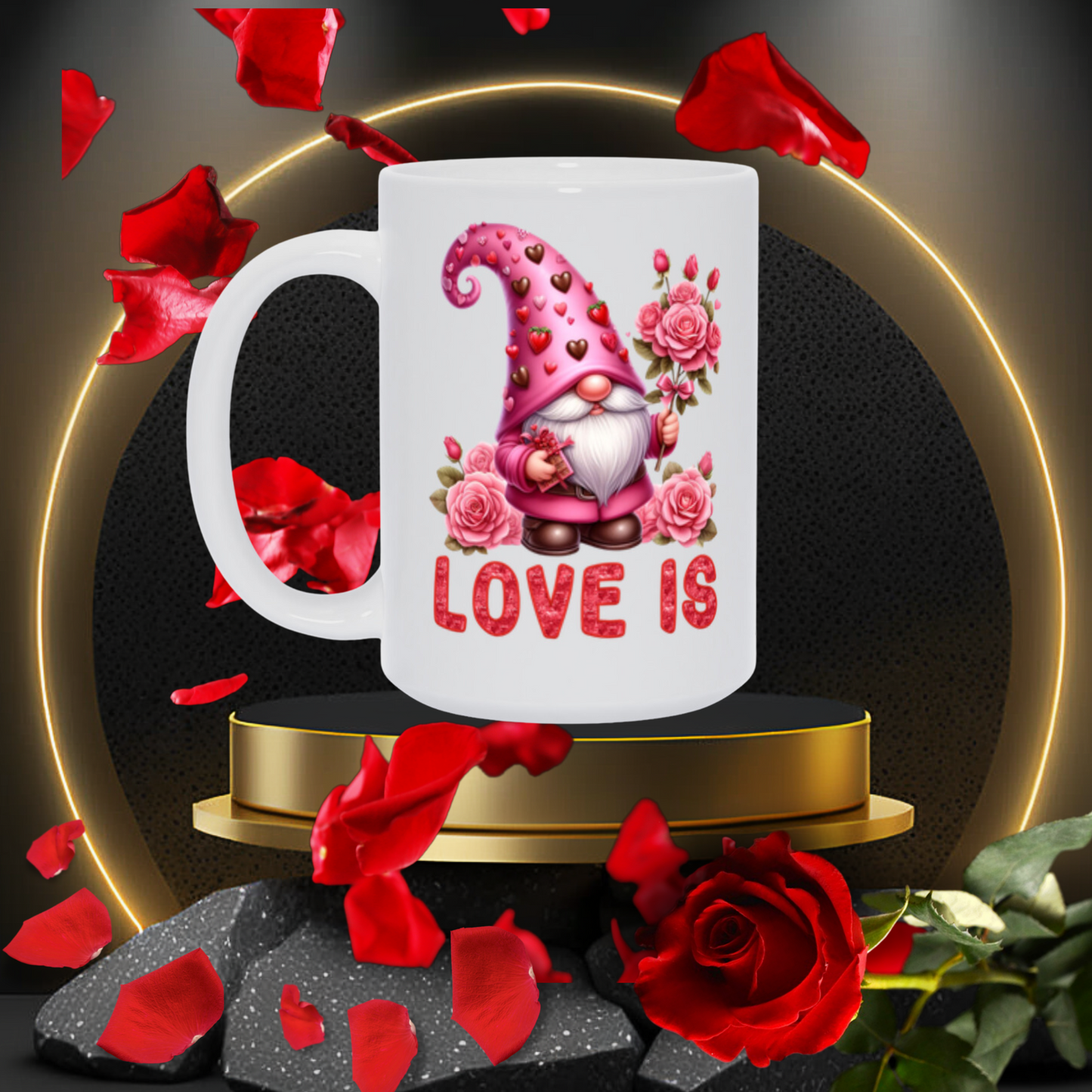 Radiant Romance: 'Love Is' Valentine's Day Mugs – Sip Love, Share Joy. Dishwasher and Microwave Safe. 11oz & 15oz Sizes. Double-Sided Design