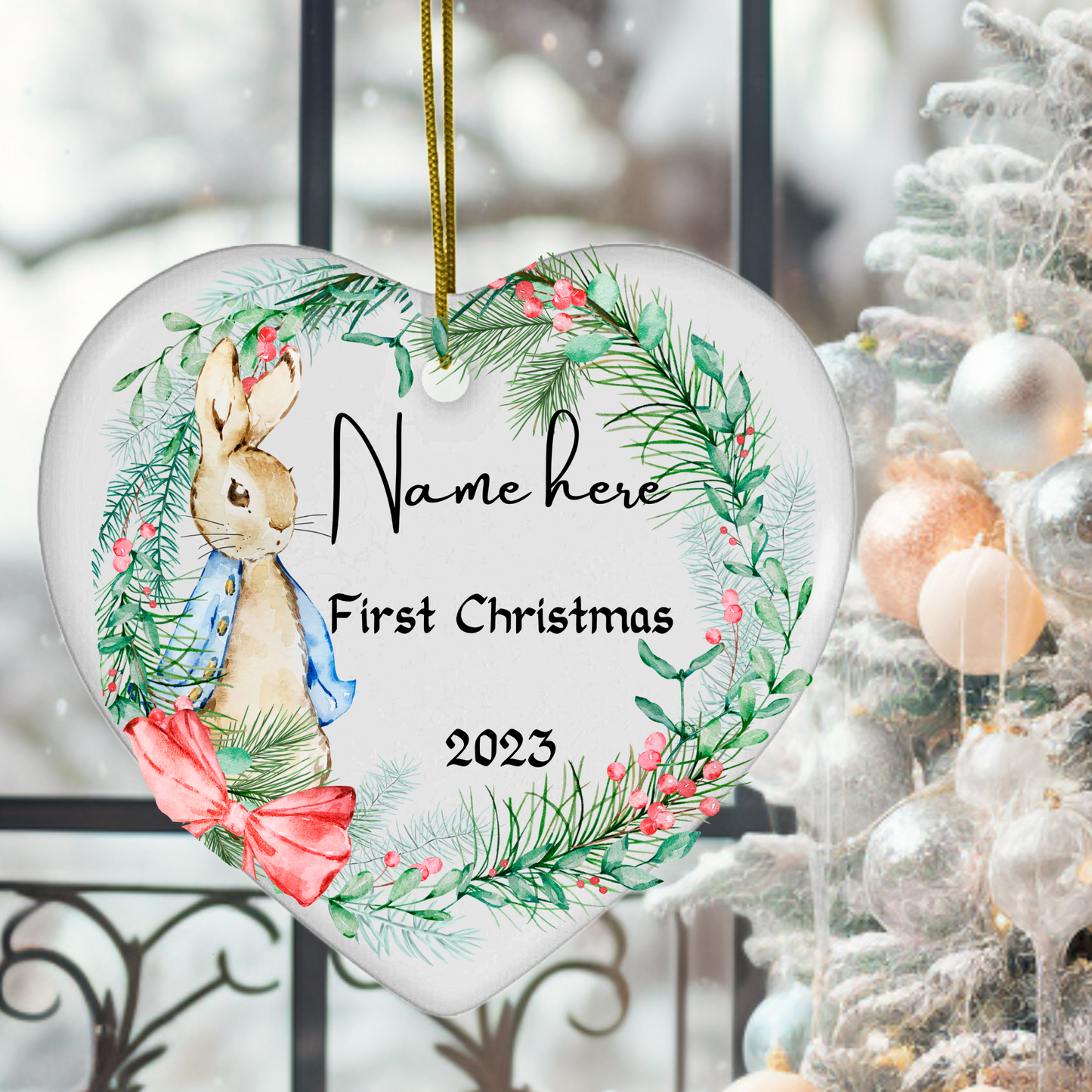 Personalized Baby's 1st Christmas Porcelain Ornament: Cherished Moments