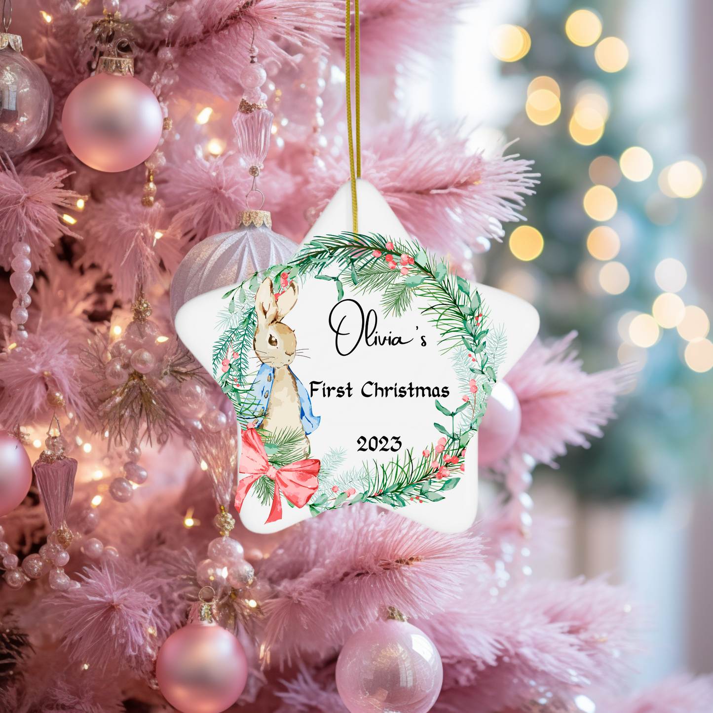 Personalized Baby's 1st Christmas Porcelain Ornament: Cherished Moments