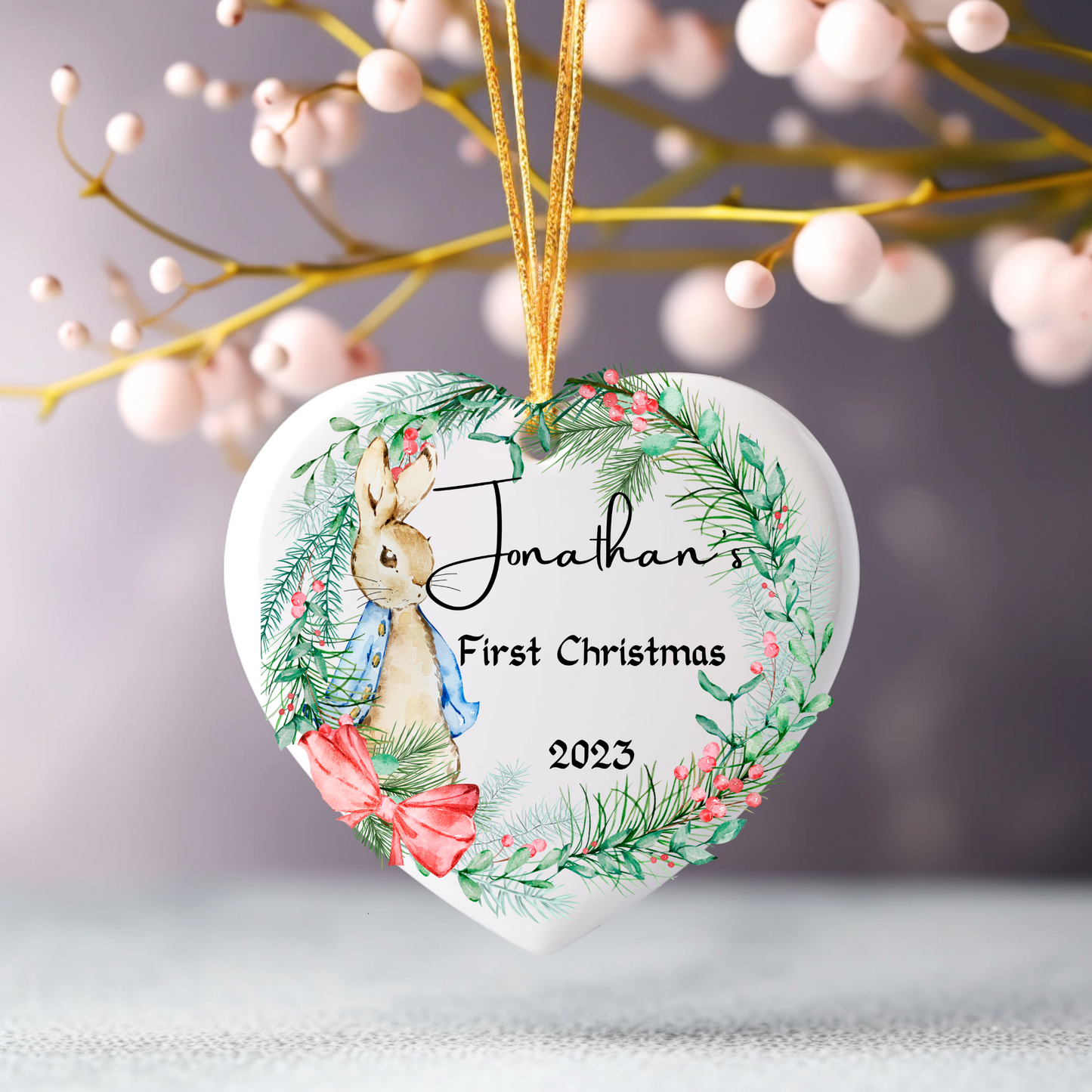 Personalized Baby's 1st Christmas Porcelain Ornament: Cherished Moments