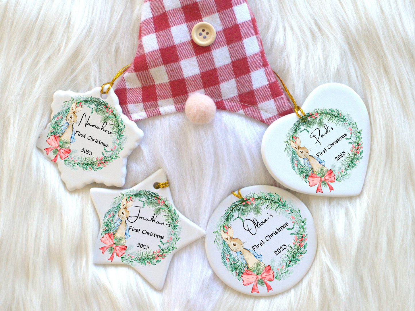 Personalized Baby's 1st Christmas Porcelain Ornament: Cherished Moments