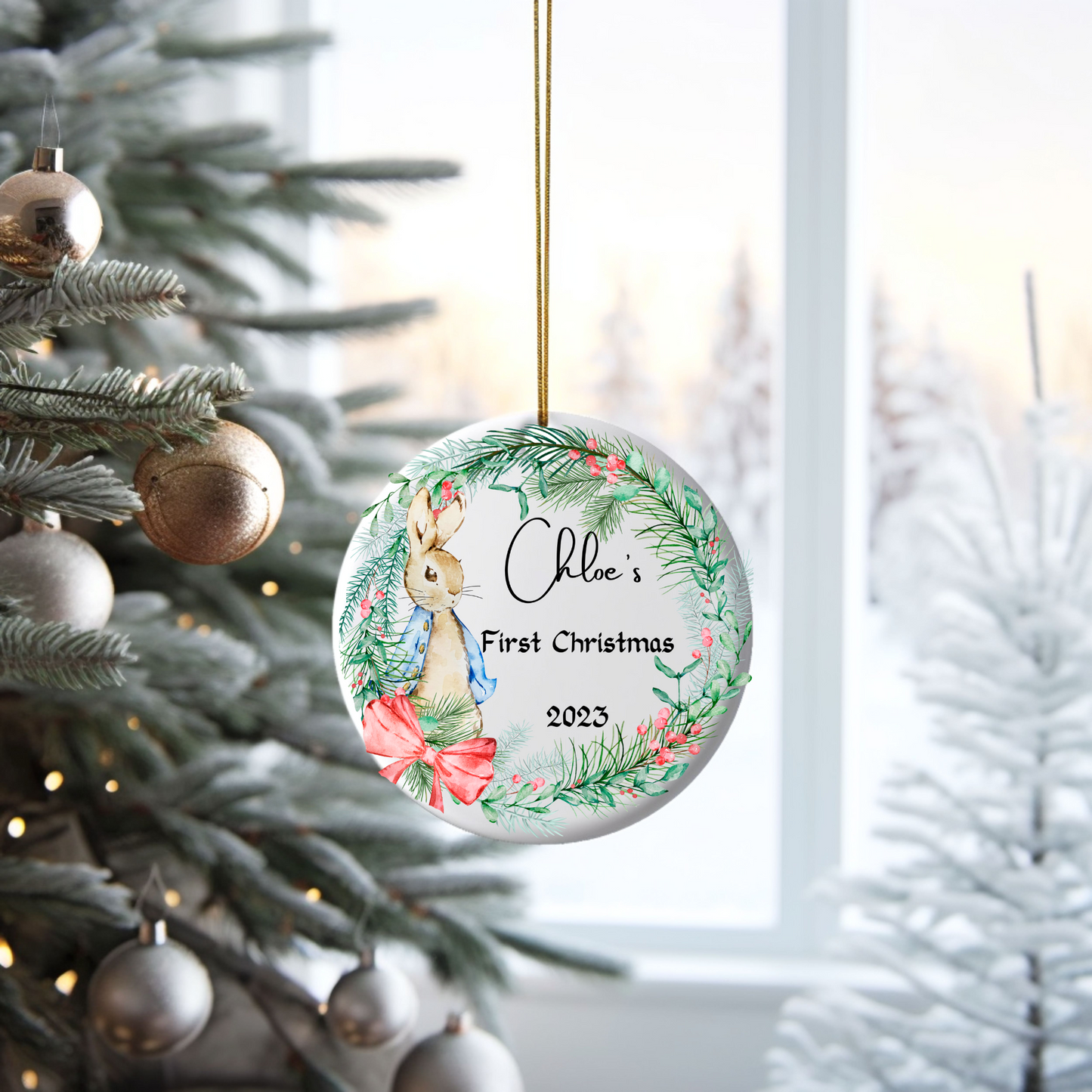 Personalized Baby's 1st Christmas Porcelain Ornament: Cherished Moments