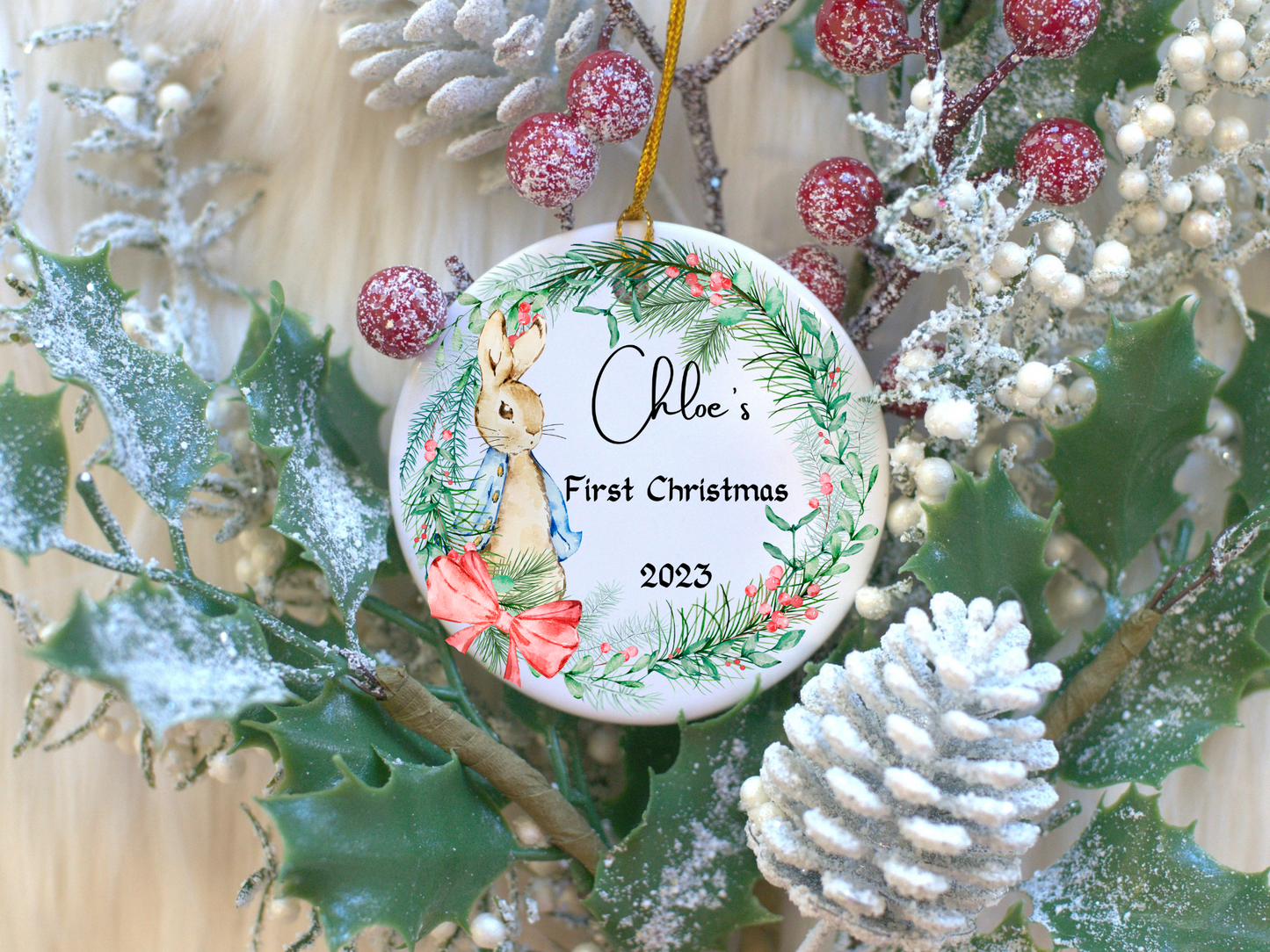 Personalized Baby's 1st Christmas Porcelain Ornament: Cherished Moments