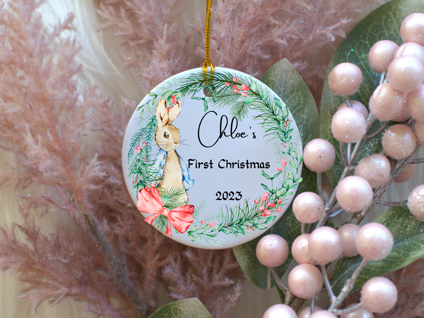Personalized Baby's 1st Christmas Porcelain Ornament: Cherished Moments