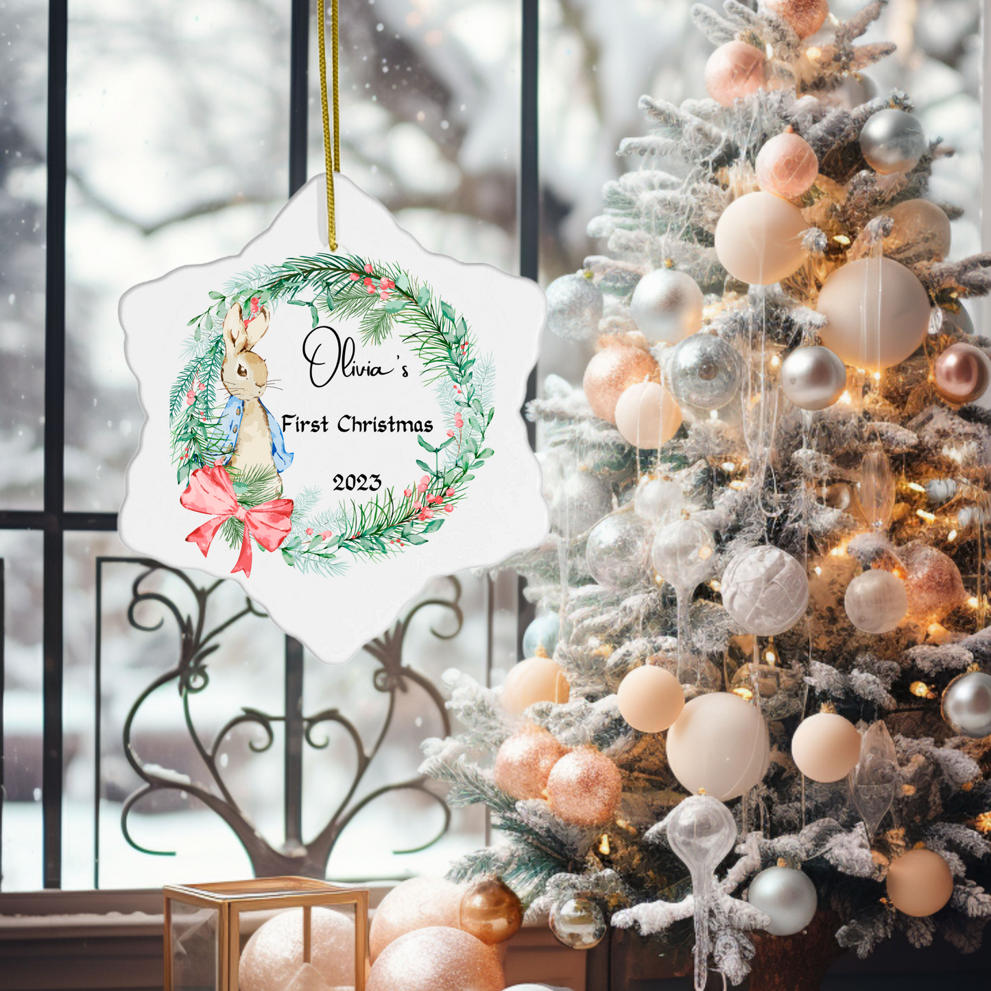 Personalized Baby's 1st Christmas Porcelain Ornament: Cherished Moments