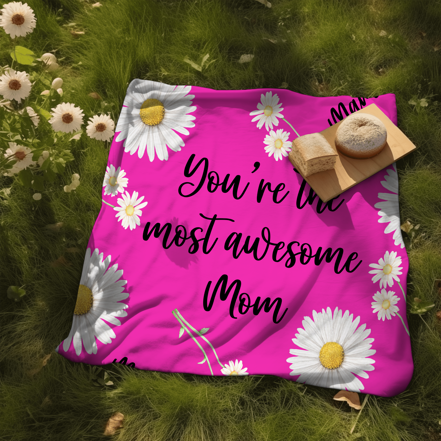 Embrace of Love: 2-in-1 The Custom and Personalized Daisy Blanket for Mom