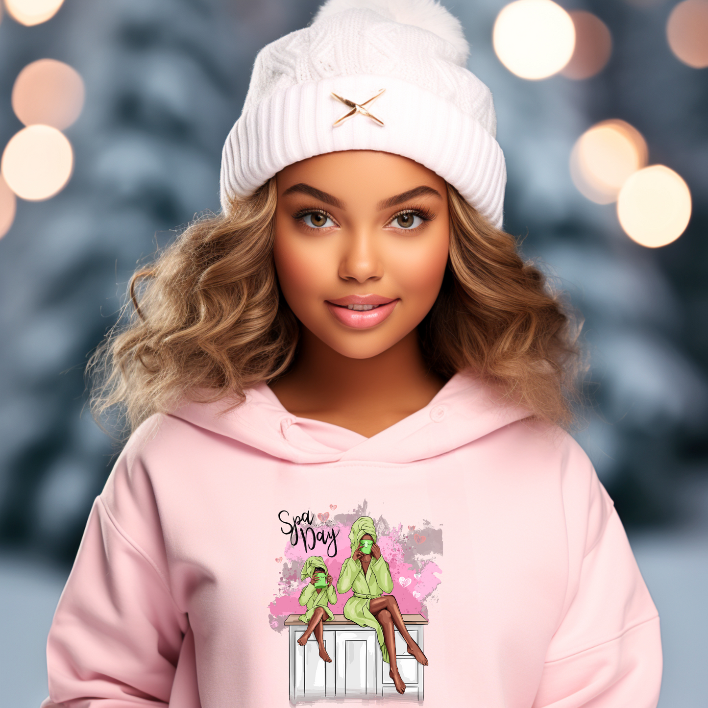 Introducing Our Customizable Spa Day Youth Pullover Hoodie - Where Comfort Meets Personalization for Young Ones!