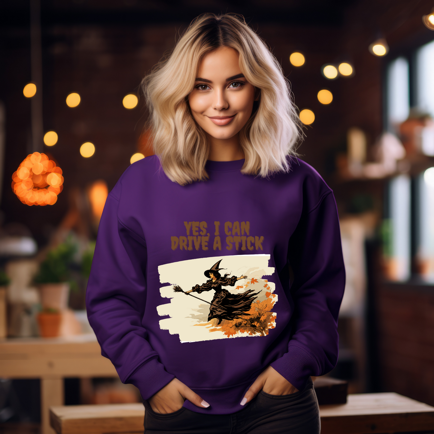 Explore our bewitching collection of Halloween sweatshirts, showcasing the mysterious allure of a witch on the front.
