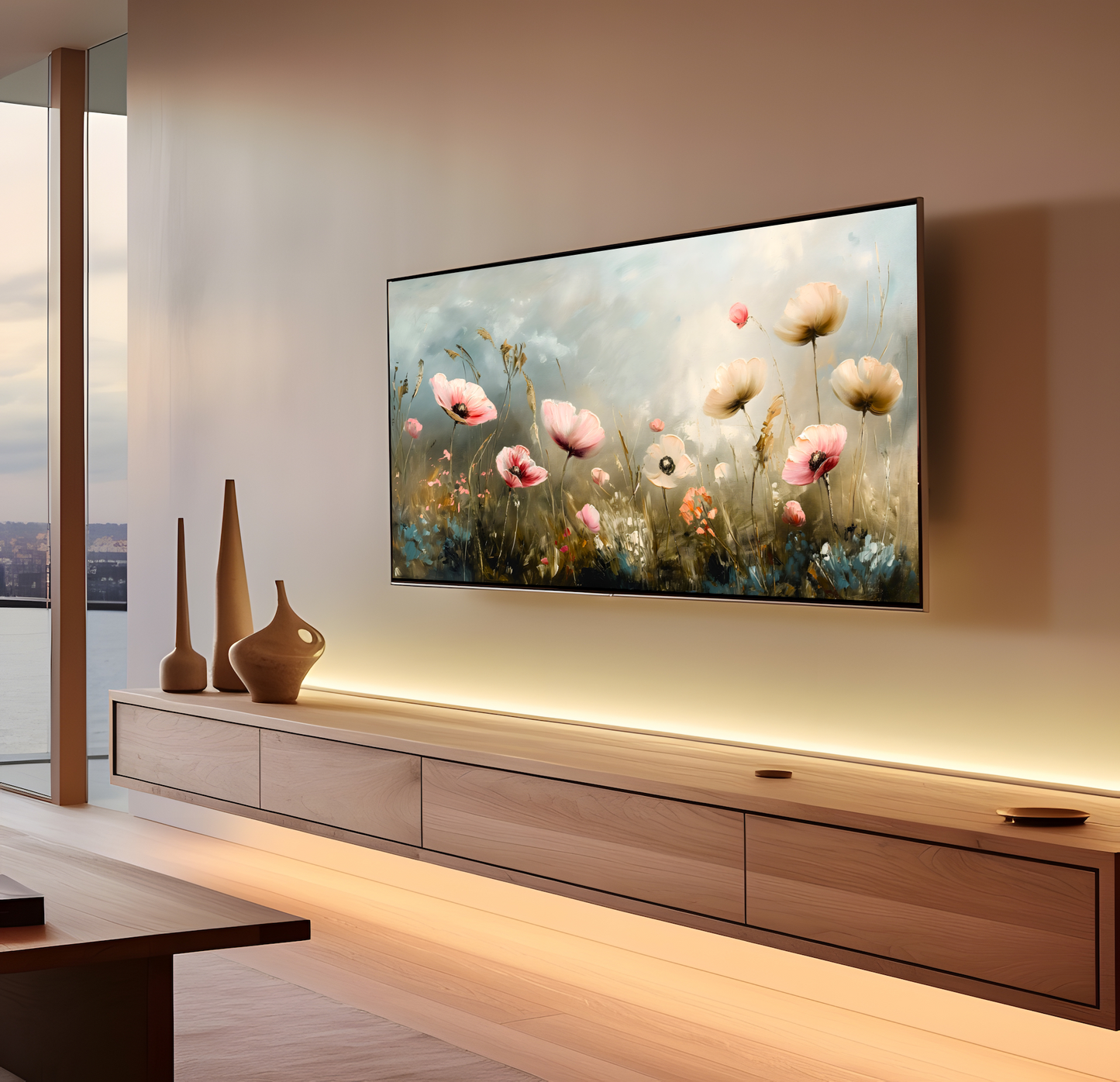 Vintage Vistas: Transform Your TV into a Textured Masterpiece. Frame TV Spring Art, Vintage Floral Digital Download Art File, Floral Fields TV Art, Summer Floral Art for Frame TV