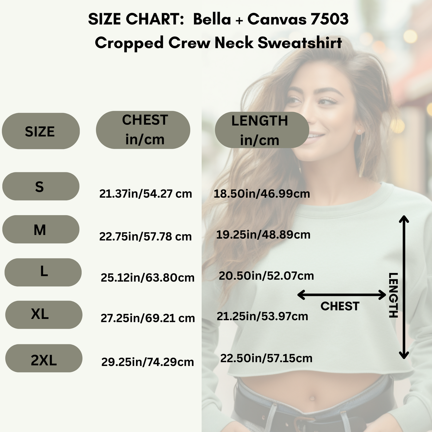 Embrace Warmth and Love: The Ultimate Personalized Cropped Sweatshirt for Every Special Occasion. Bella Canva 7503.