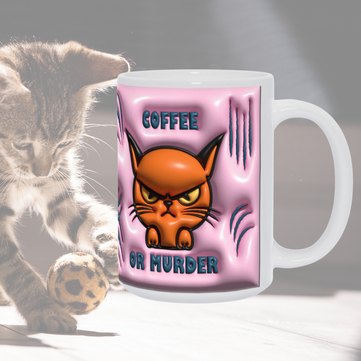 How to Brew Smirks: The 'Coffee or Murder' Angry Cat Mug