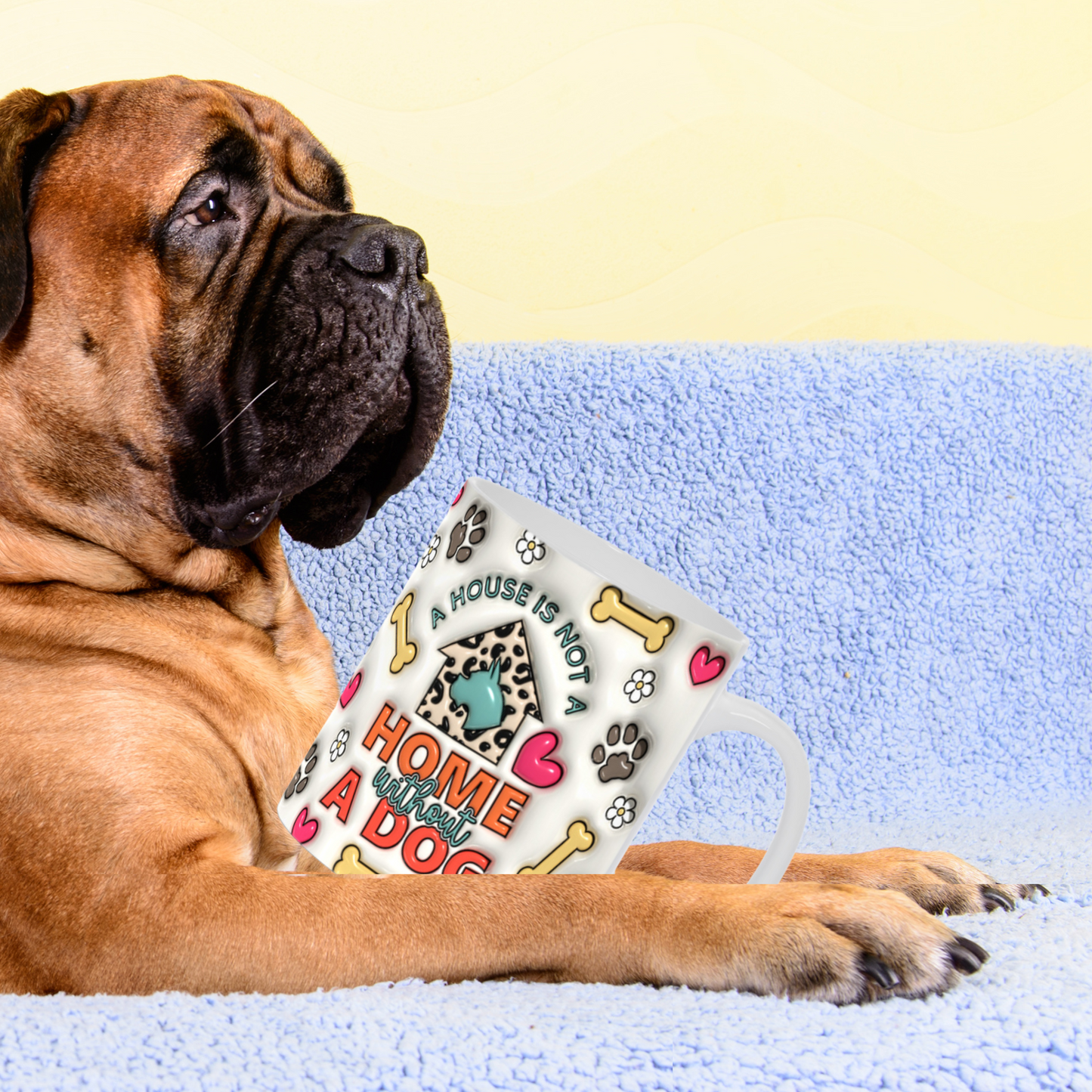 Paws & Love: Inflated Ceramic Mug Collection – “A house is not a home without a dog”