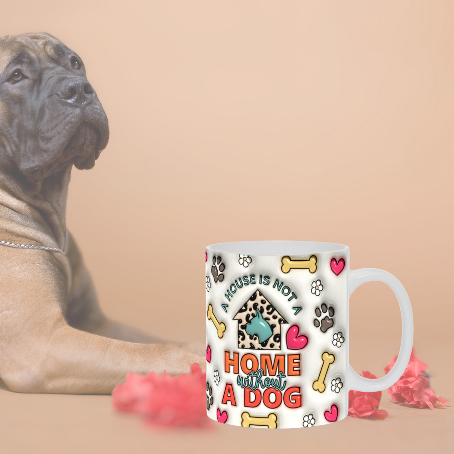 Paws & Love: Inflated Ceramic Mug Collection – “A house is not a home without a dog”