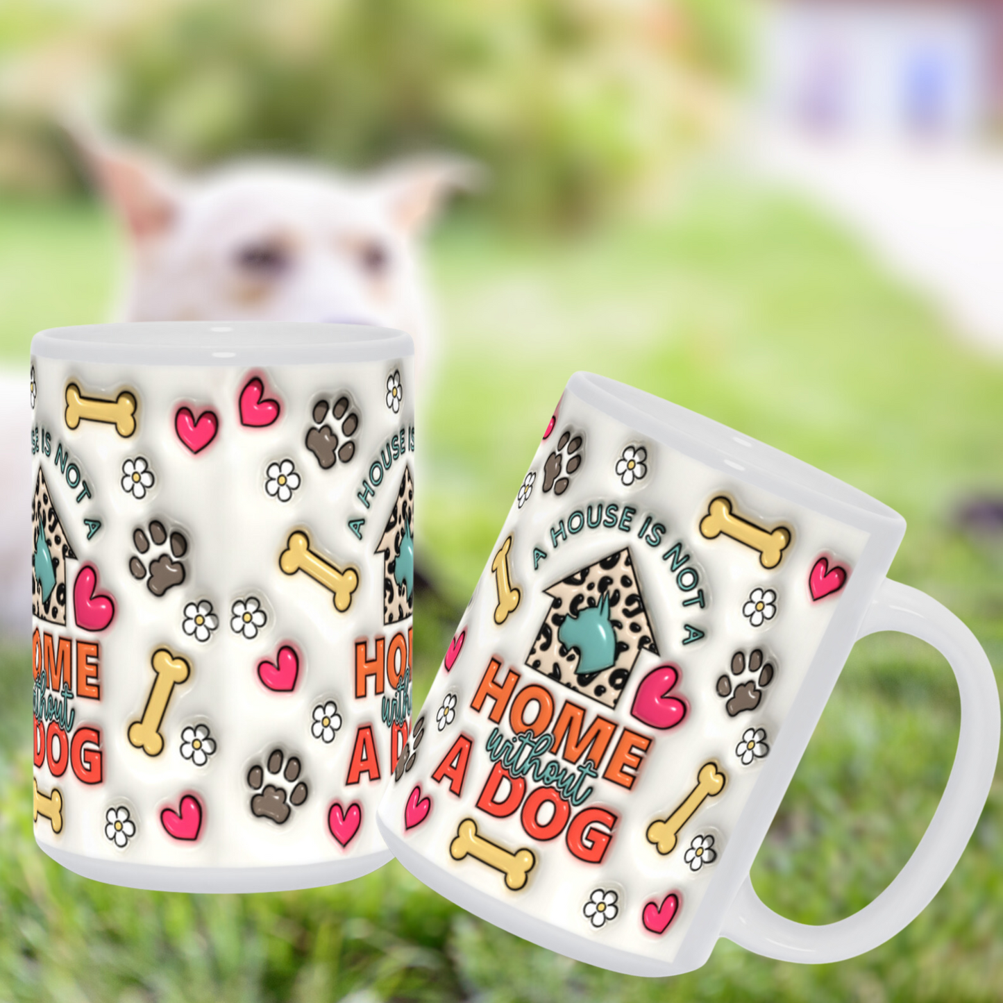 Paws & Love: Inflated Ceramic Mug Collection – “A house is not a home without a dog”