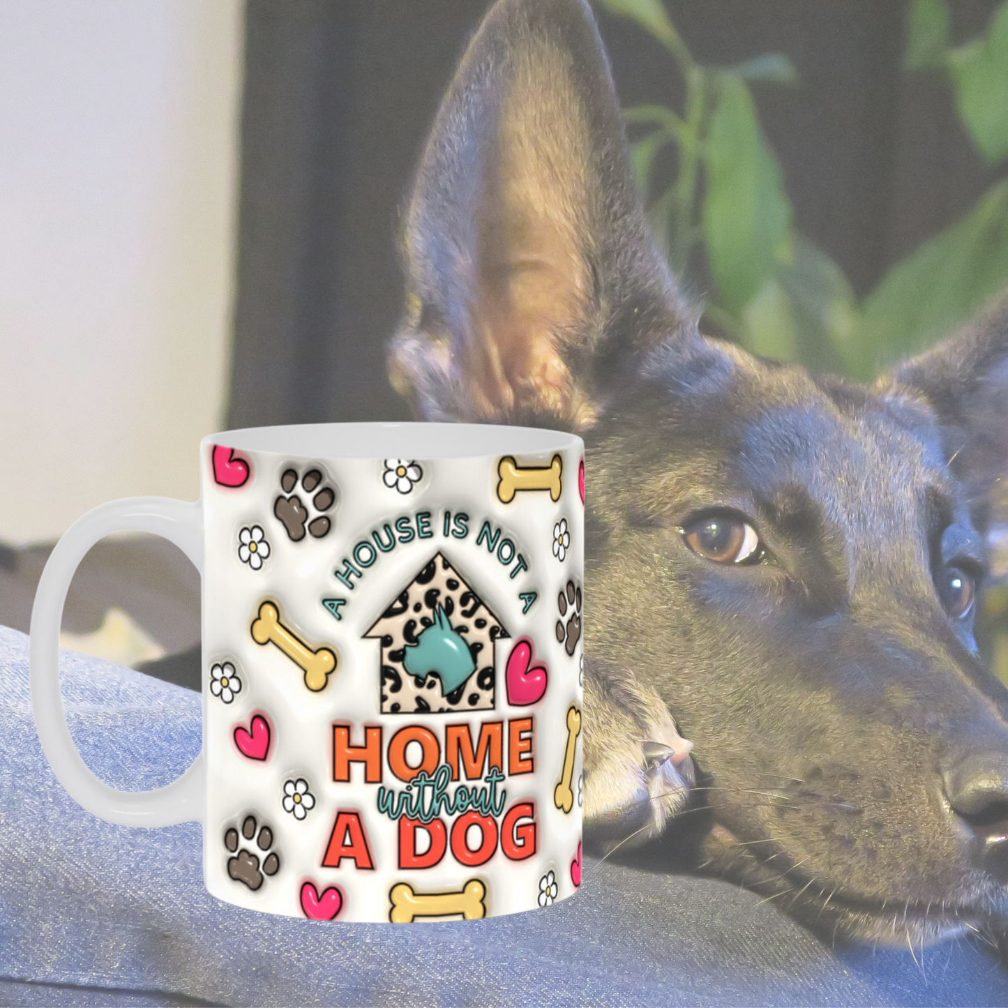 Paws & Love: Inflated Ceramic Mug Collection – “A house is not a home without a dog”
