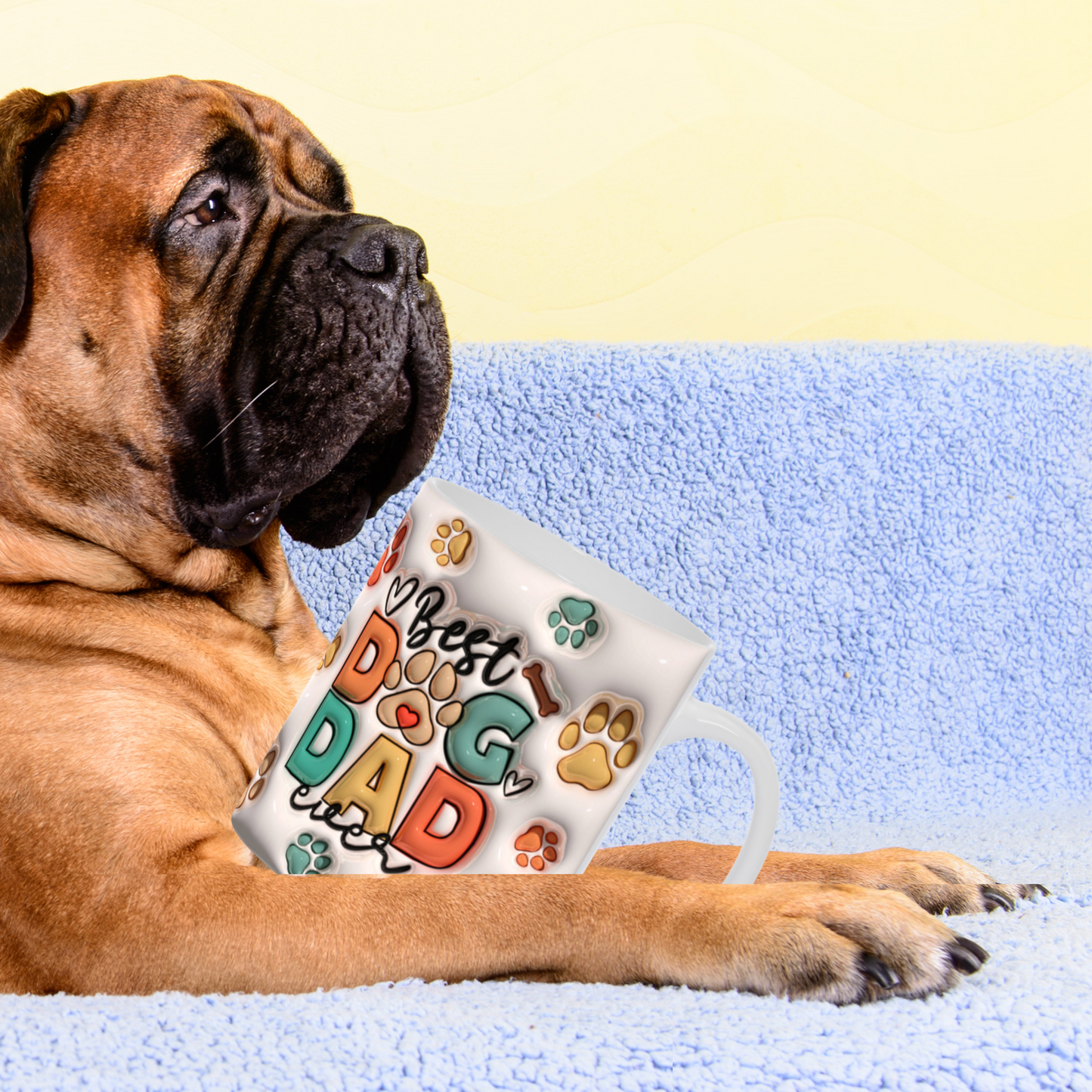 Paws & Love: Inflated Ceramic Mug Collection – “Best Dog Dad Ever”.