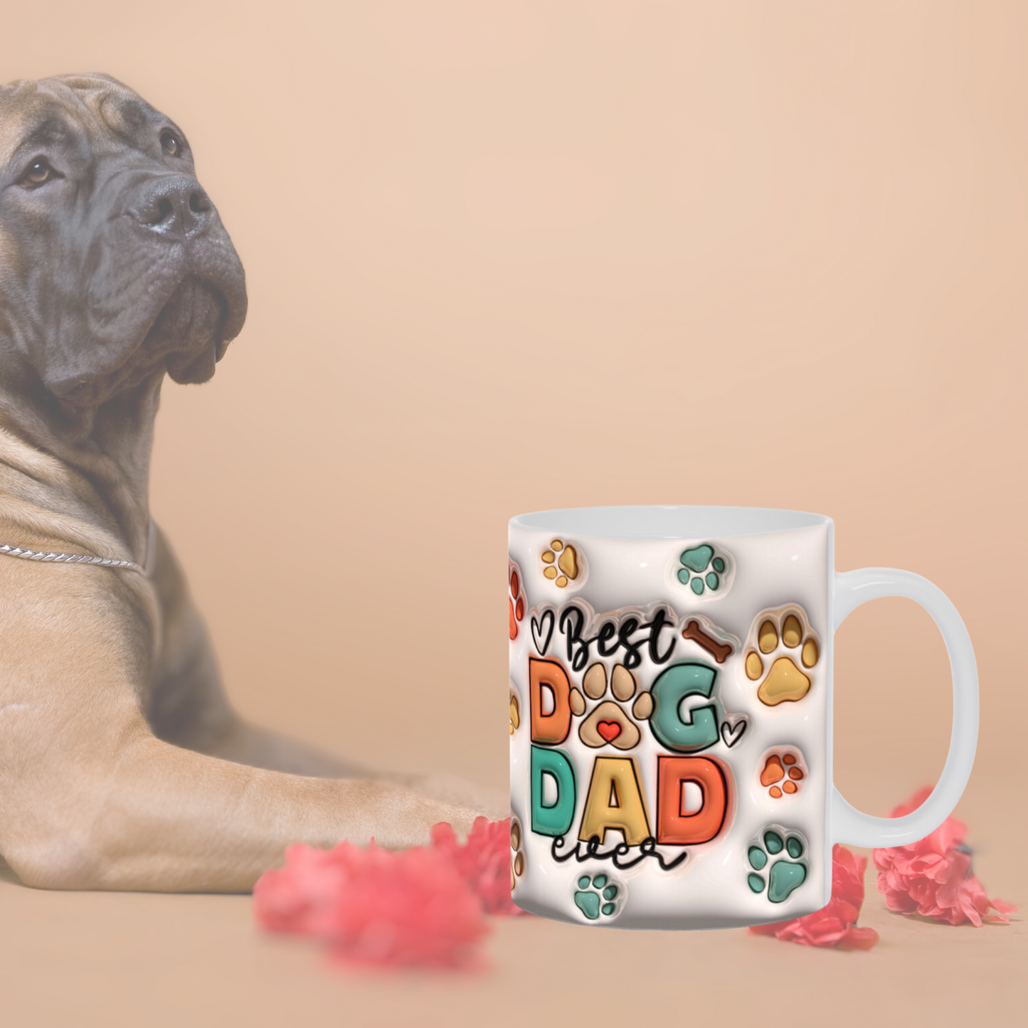 Paws & Love: Inflated Ceramic Mug Collection – “Best Dog Dad Ever”.