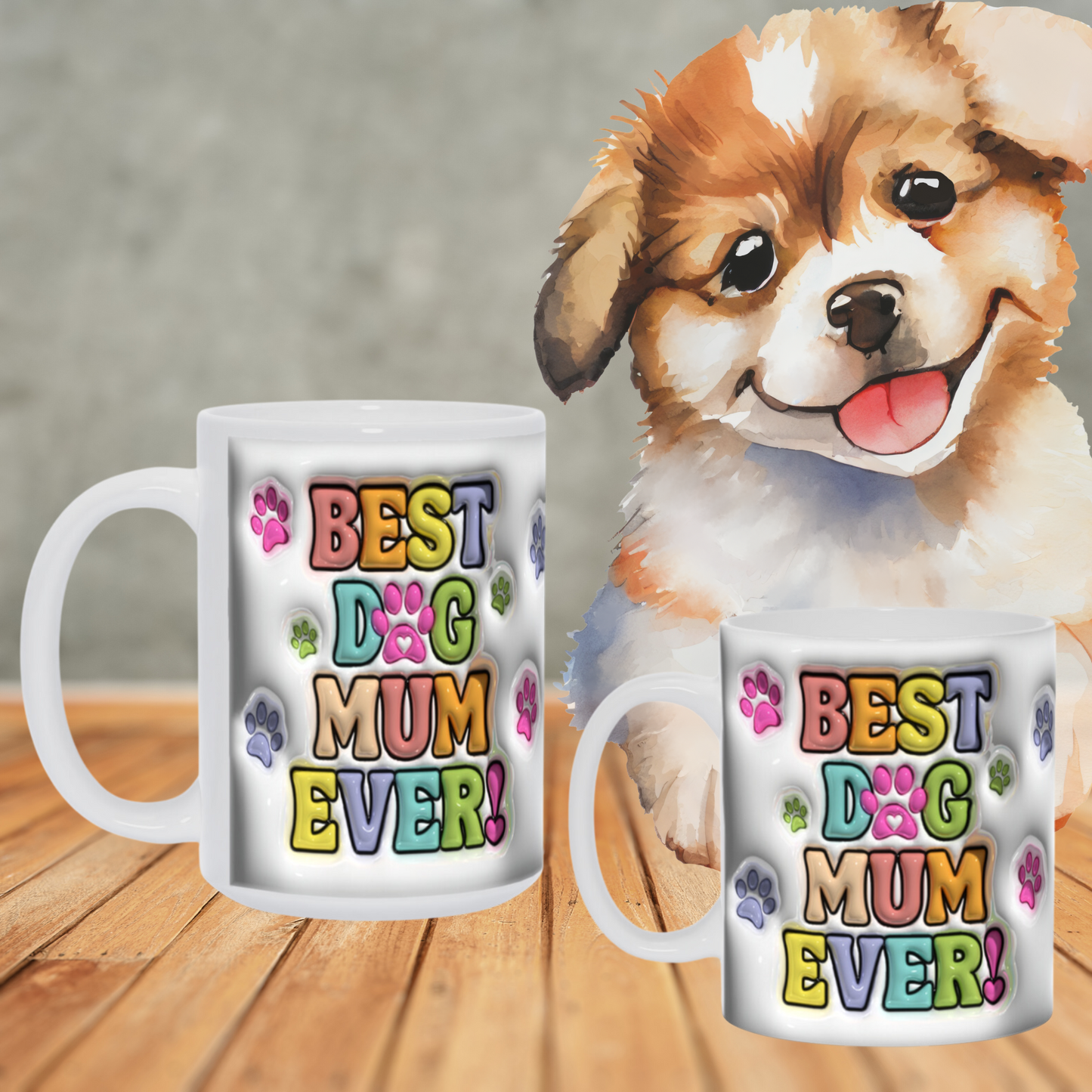 Paws & Love: Inflated Ceramic Mug Collection – “Best Dog Mum Ever”.
