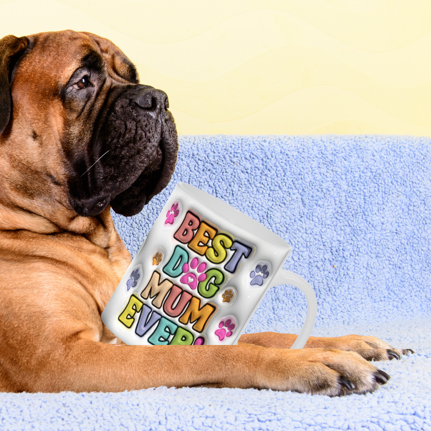 Paws & Love: Inflated Ceramic Mug Collection – “Best Dog Mum Ever”.