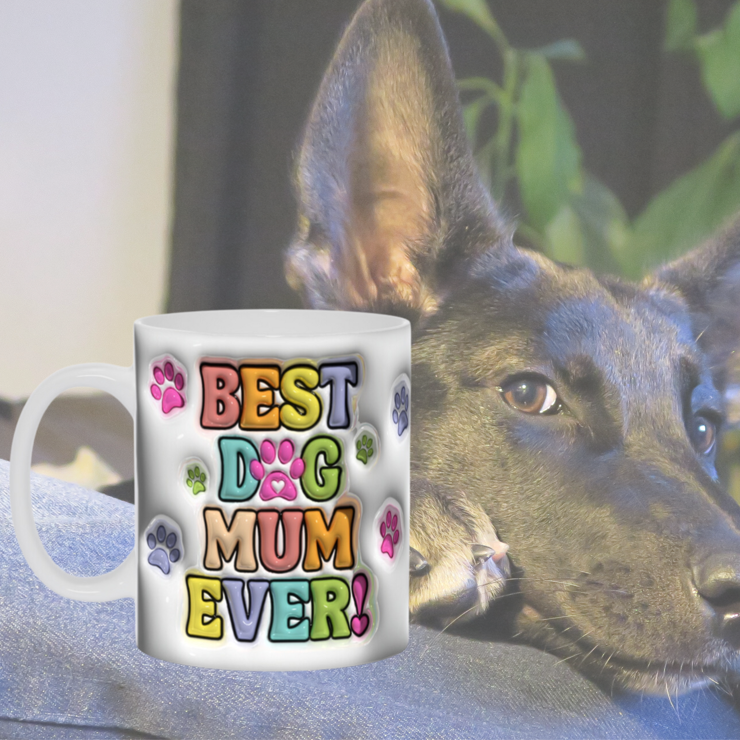 Paws & Love: Inflated Ceramic Mug Collection – “Best Dog Mum Ever”.