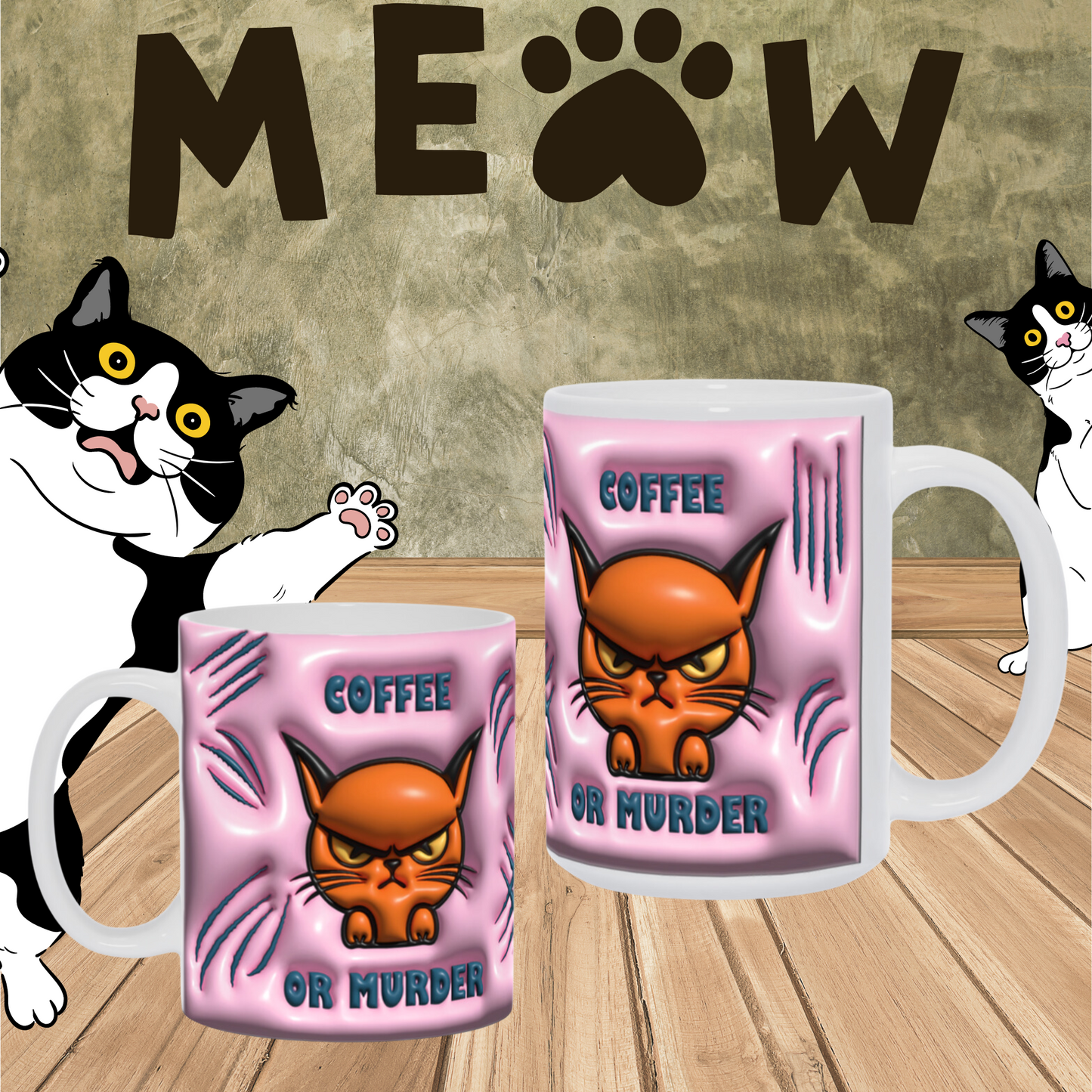 How to Brew Smirks: The 'Coffee or Murder' Angry Cat Mug