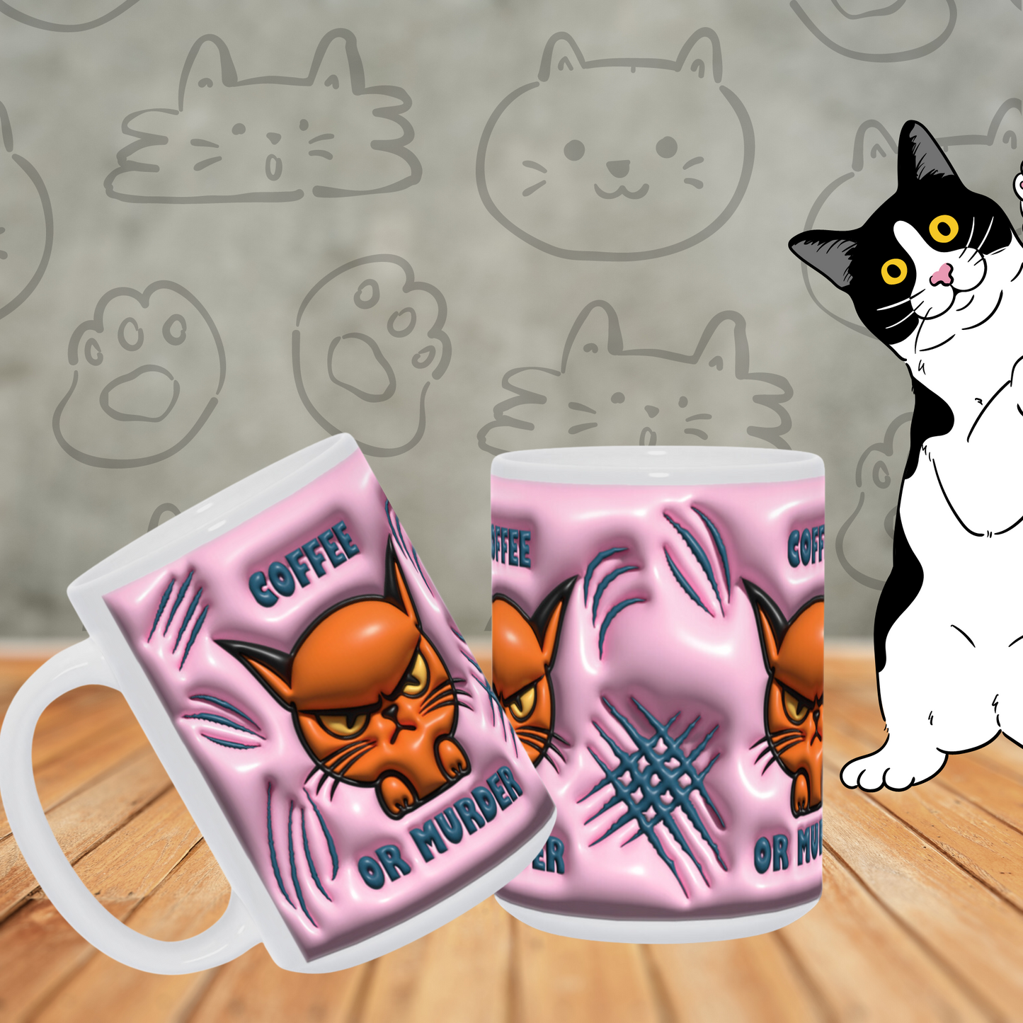 How to Brew Smirks: The 'Coffee or Murder' Angry Cat Mug